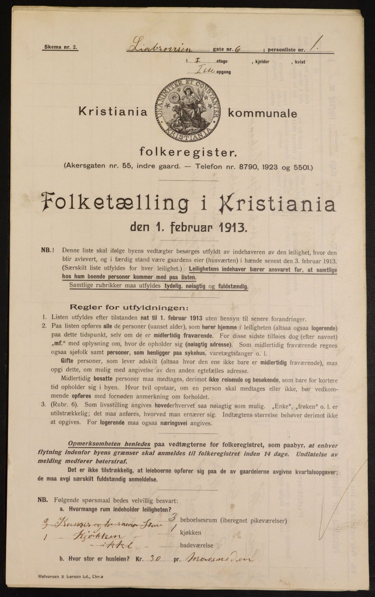 OBA, Municipal Census 1913 for Kristiania, 1913, p. 57578