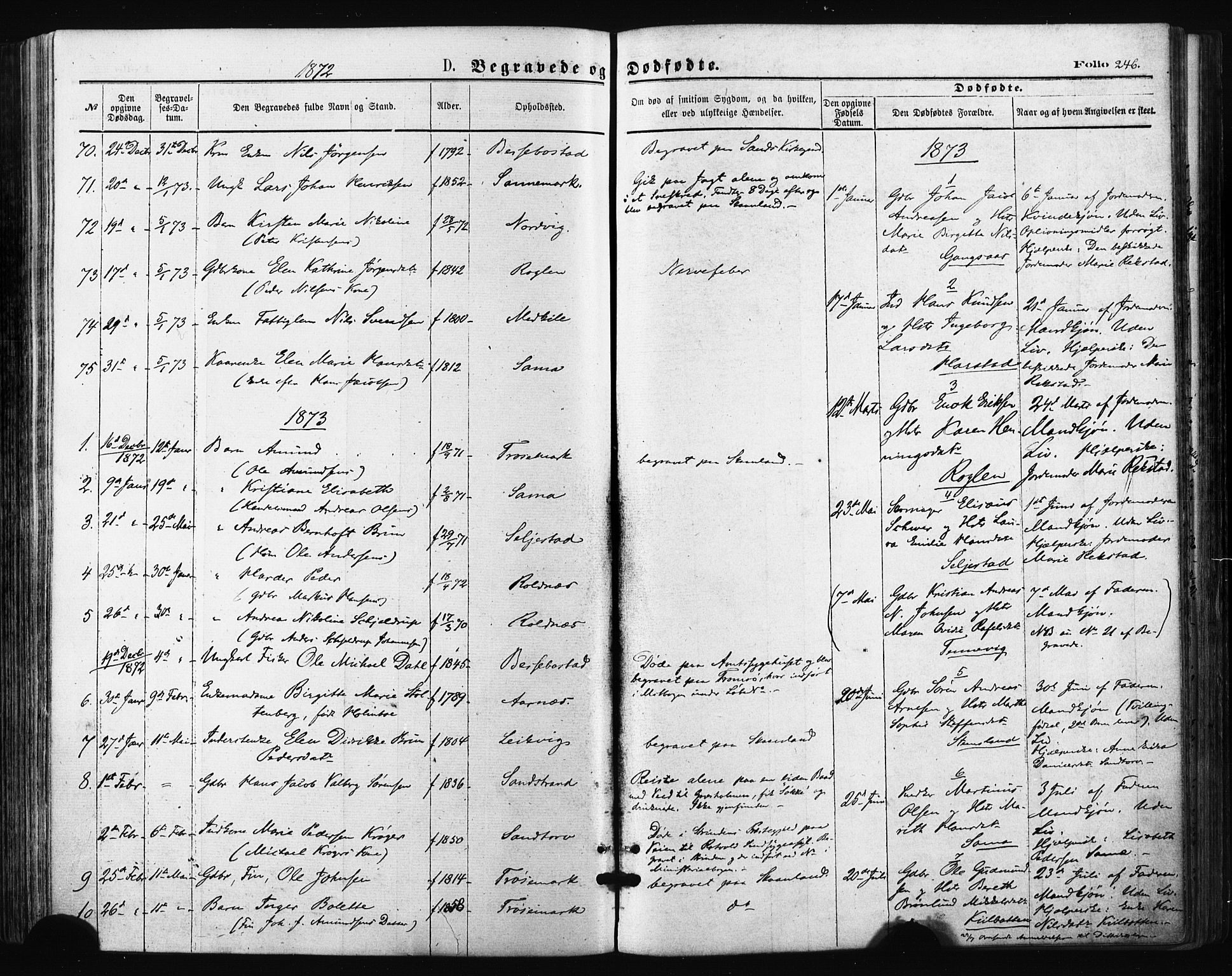Trondenes sokneprestkontor, AV/SATØ-S-1319/H/Ha/L0013kirke: Parish register (official) no. 13, 1870-1878, p. 246