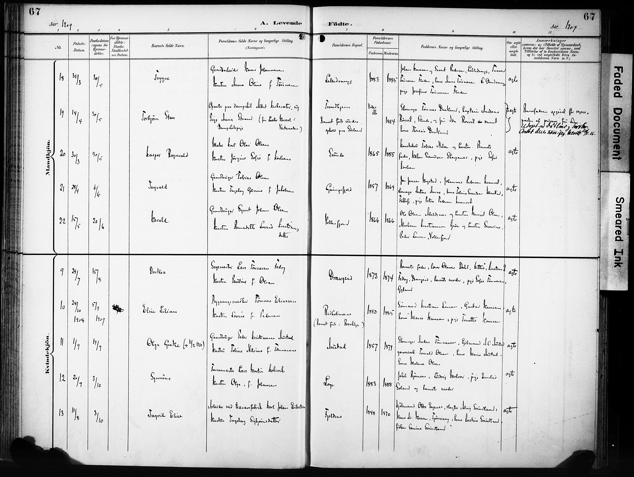 Flekkefjord sokneprestkontor, AV/SAK-1111-0012/F/Fa/Fac/L0009: Parish register (official) no. A 9, 1899-1909, p. 67