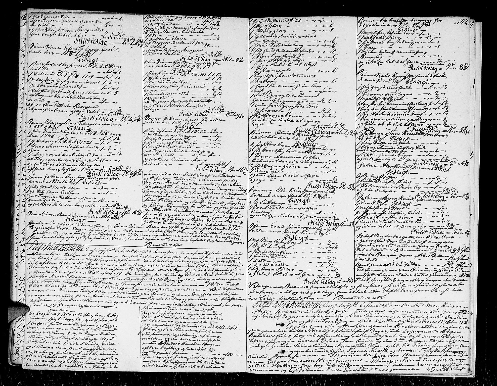 Nedenes sorenskriveri før 1824, SAK/1221-0007/H/Hc/L0033: Skifteprotokoll med register nr 22a, 1767-1772, p. 541b-542a