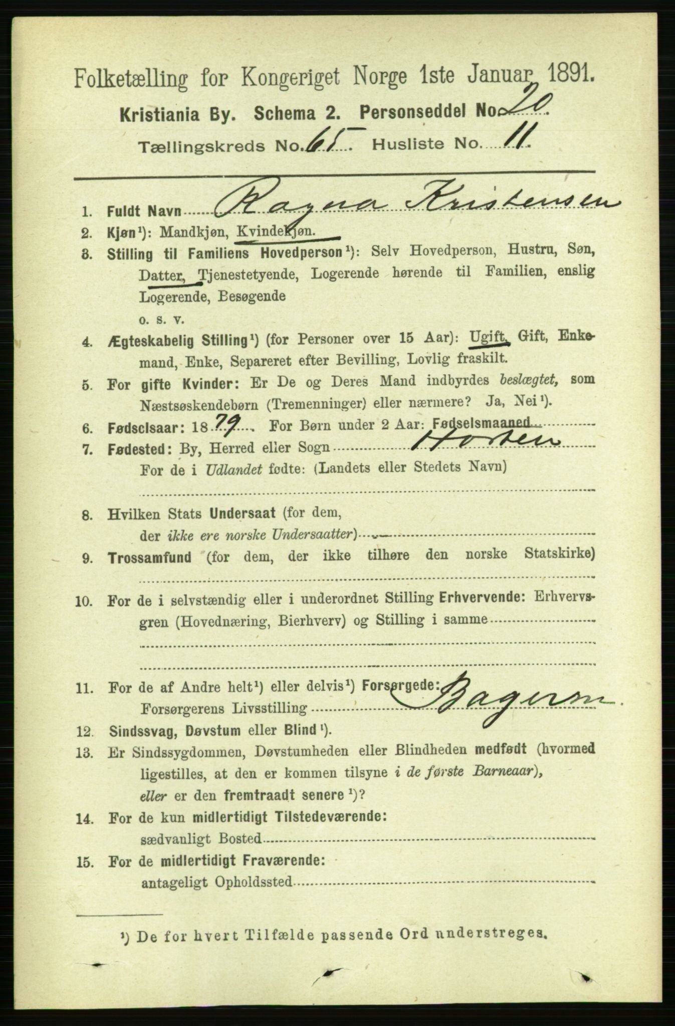 RA, 1891 census for 0301 Kristiania, 1891, p. 35247