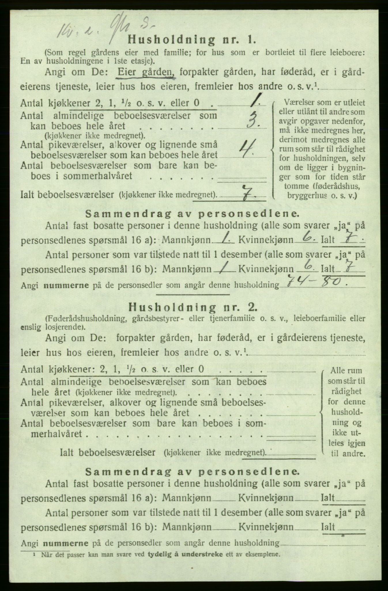 SAB, 1920 census for Strandebarm, 1920, p. 1025