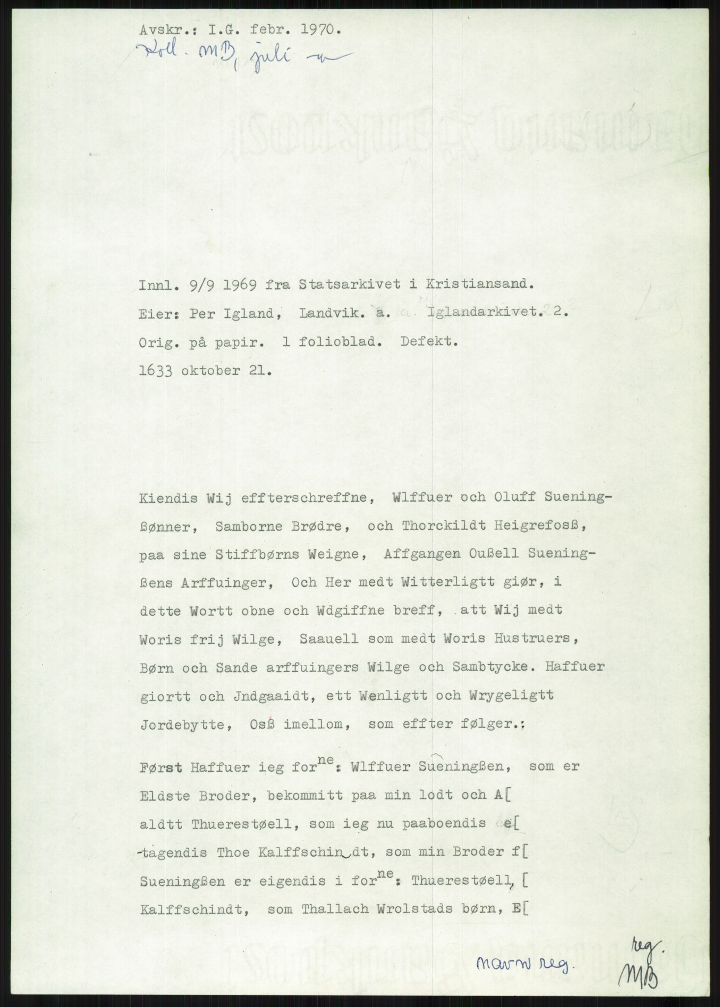 Samlinger til kildeutgivelse, Diplomavskriftsamlingen, AV/RA-EA-4053/H/Ha, p. 3323