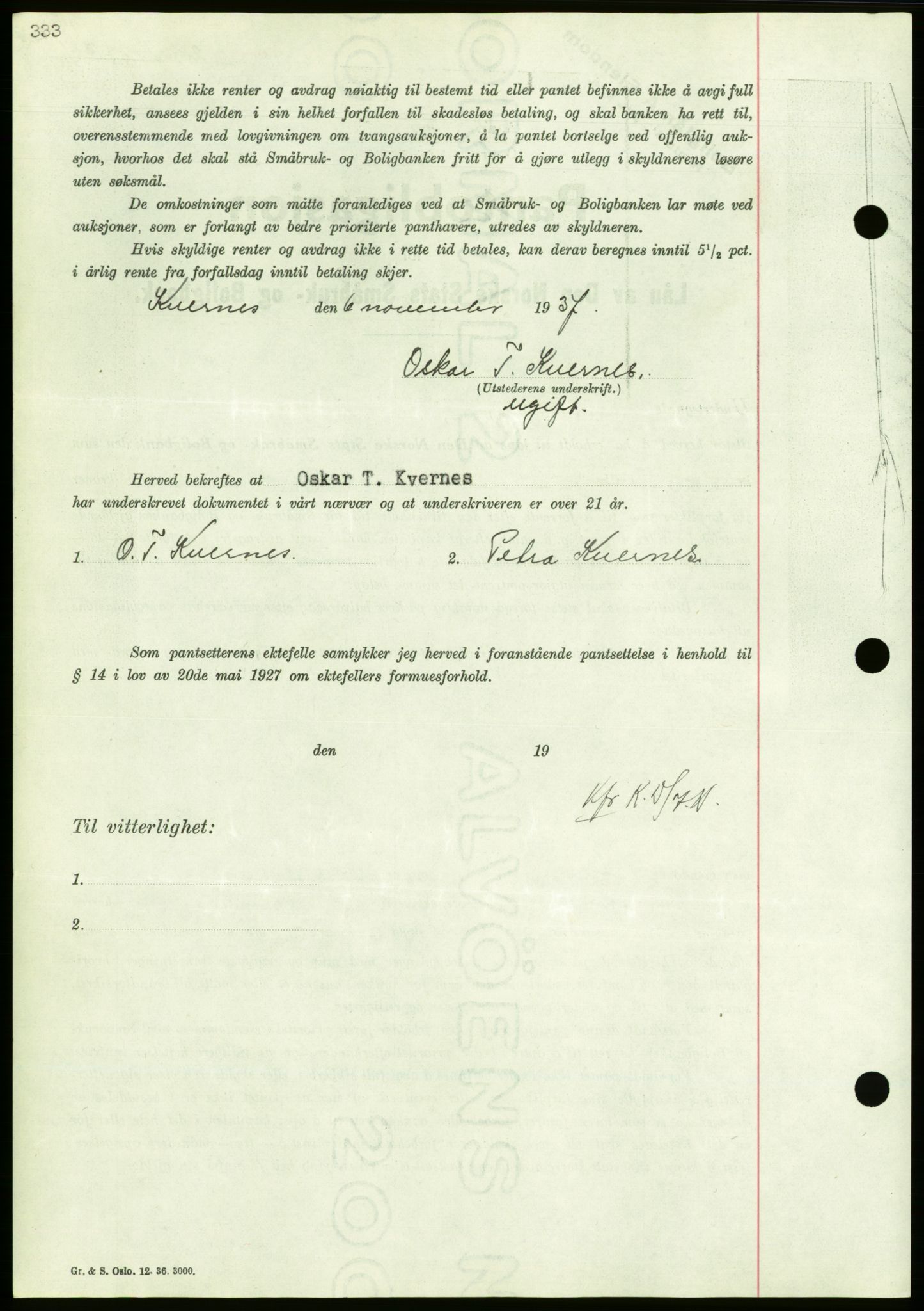 Nordmøre sorenskriveri, AV/SAT-A-4132/1/2/2Ca/L0092: Mortgage book no. B82, 1937-1938, Diary no: : 2866/1937