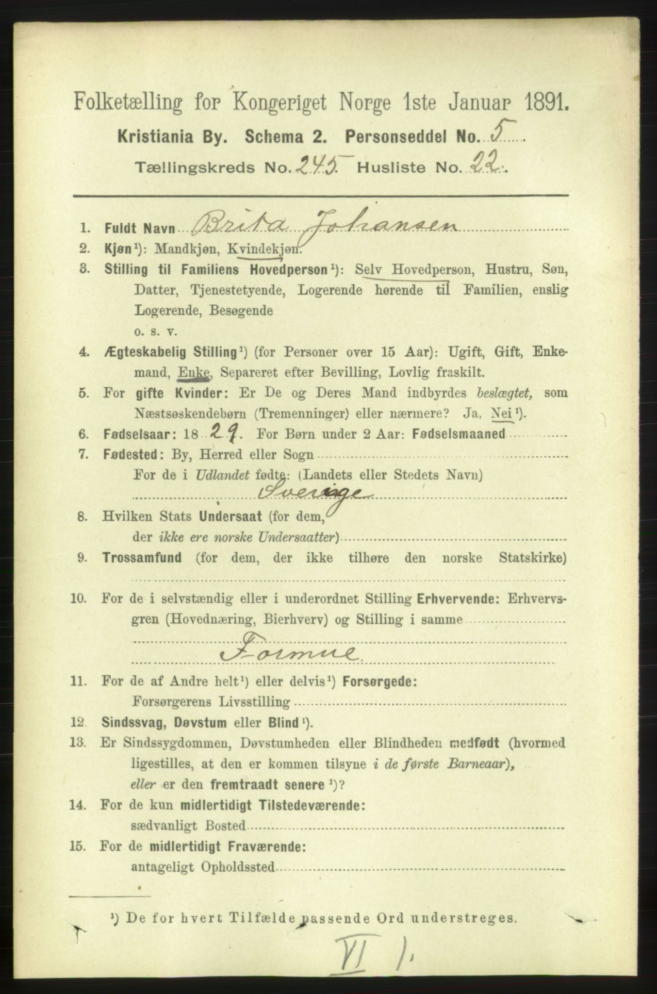 RA, 1891 census for 0301 Kristiania, 1891, p. 149919