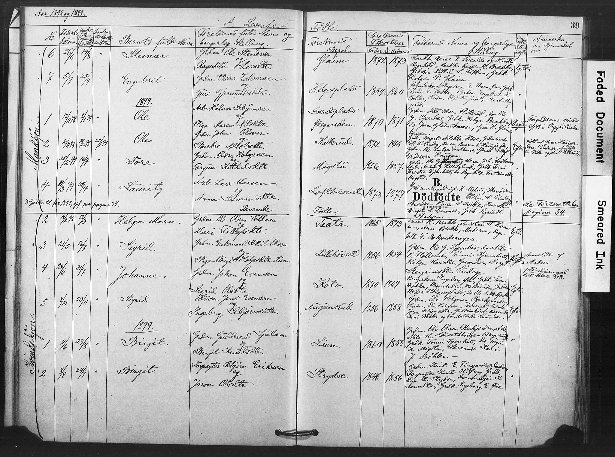 Rollag kirkebøker, AV/SAKO-A-240/F/Fb/L0001: Parish register (official) no. II 1, 1878-1899, p. 39