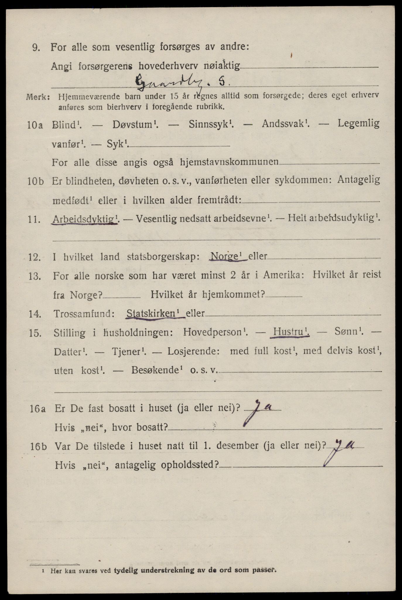 SAST, 1920 census for Jelsa, 1920, p. 669