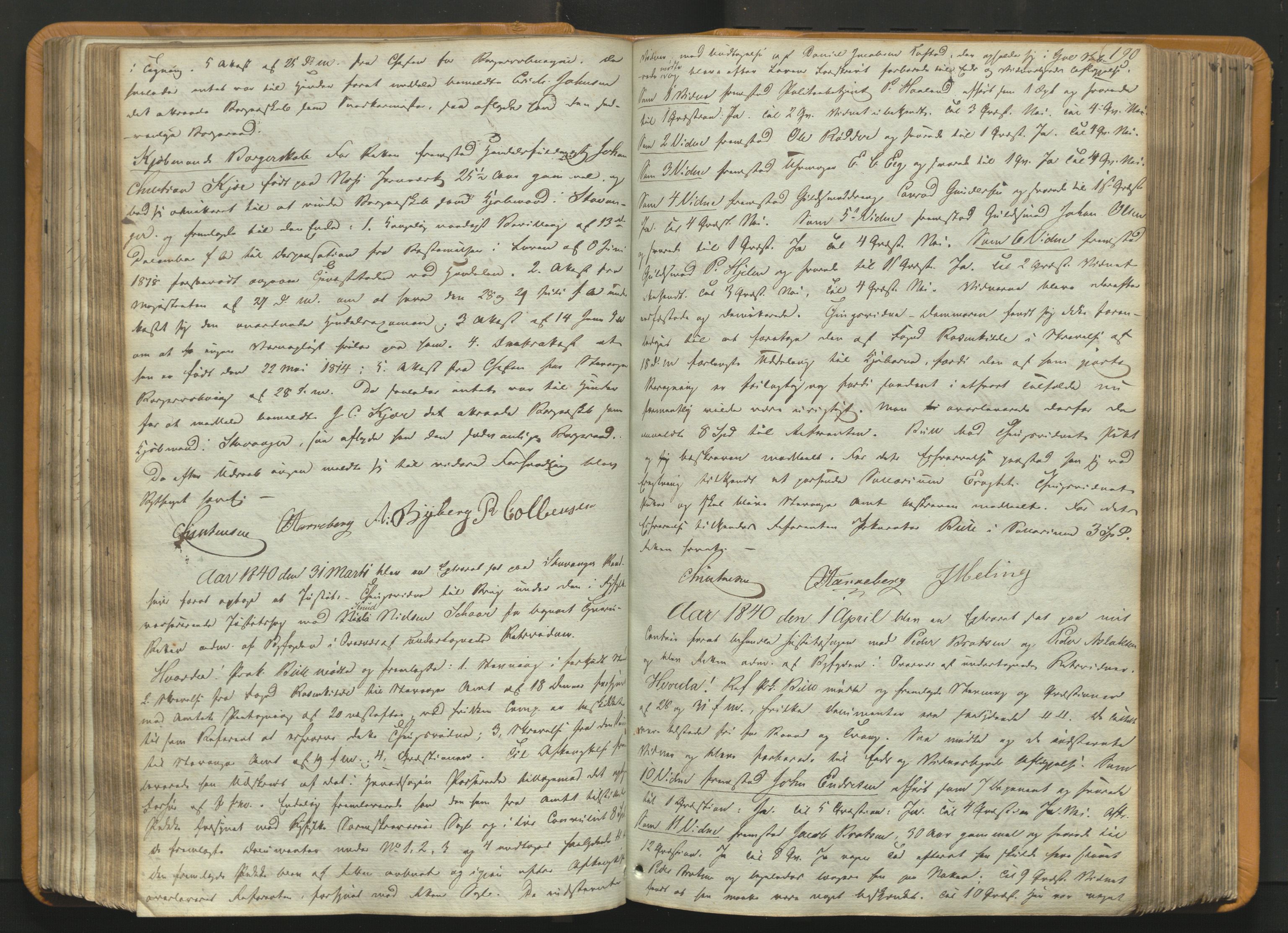 Stavanger byfogd, AV/SAST-A-101408/001/3/30/30BA/L0054: Bytingprotkoll, 1838-1843, p. 189b-190a