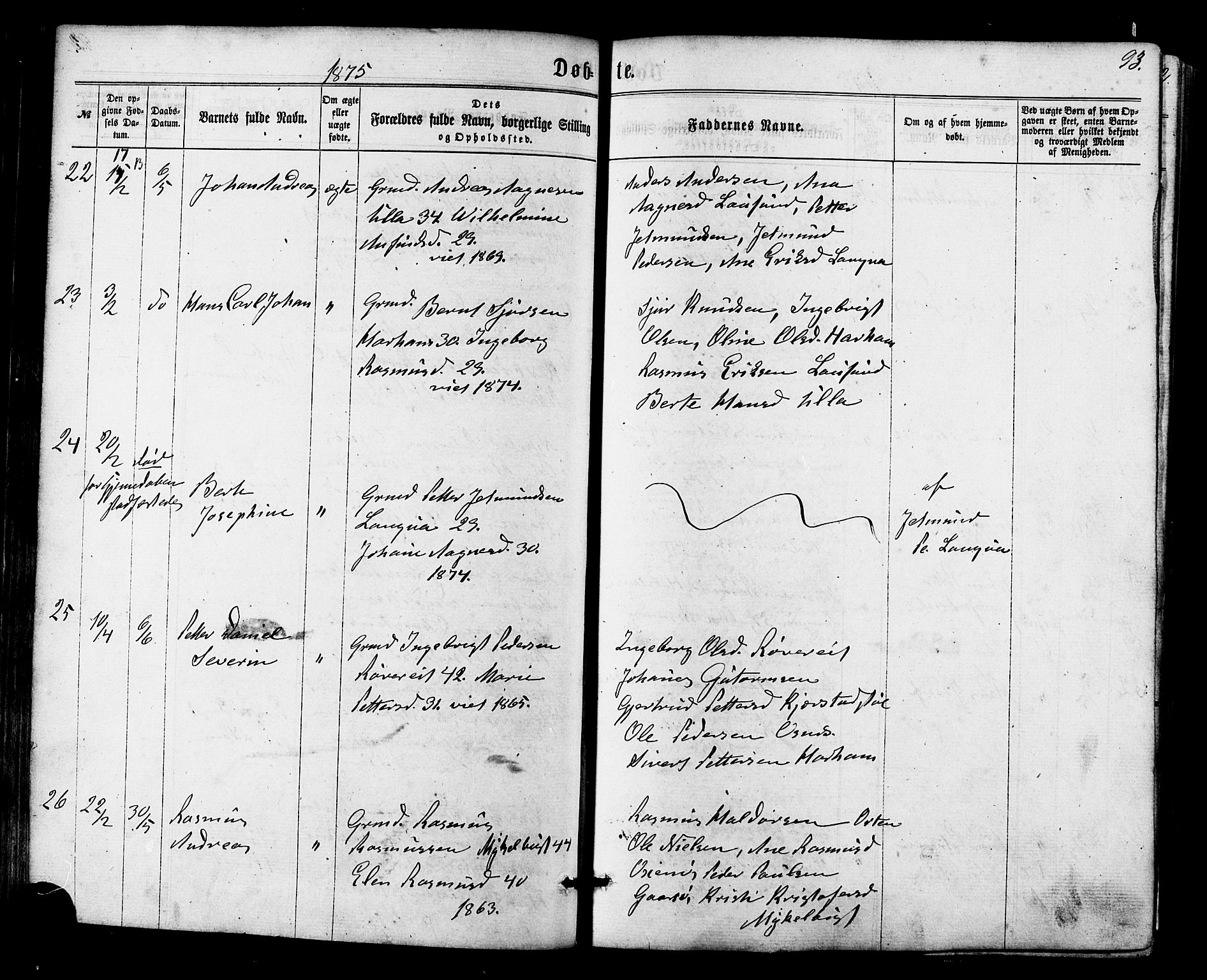 Ministerialprotokoller, klokkerbøker og fødselsregistre - Møre og Romsdal, AV/SAT-A-1454/536/L0498: Parish register (official) no. 536A07, 1862-1875, p. 93