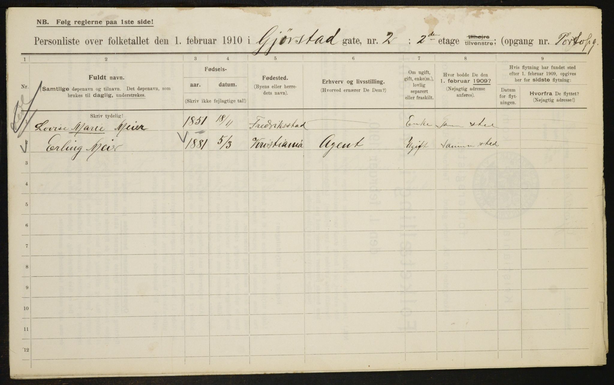 OBA, Municipal Census 1910 for Kristiania, 1910, p. 27862