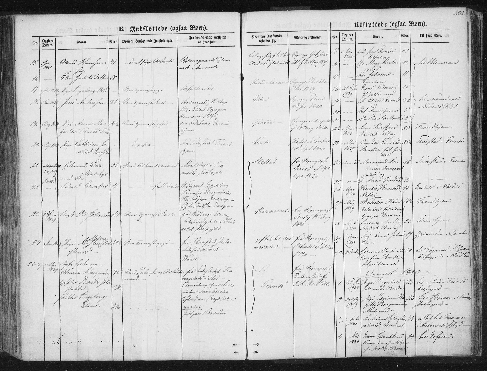 Ministerialprotokoller, klokkerbøker og fødselsregistre - Nord-Trøndelag, SAT/A-1458/741/L0392: Parish register (official) no. 741A06, 1836-1848, p. 282