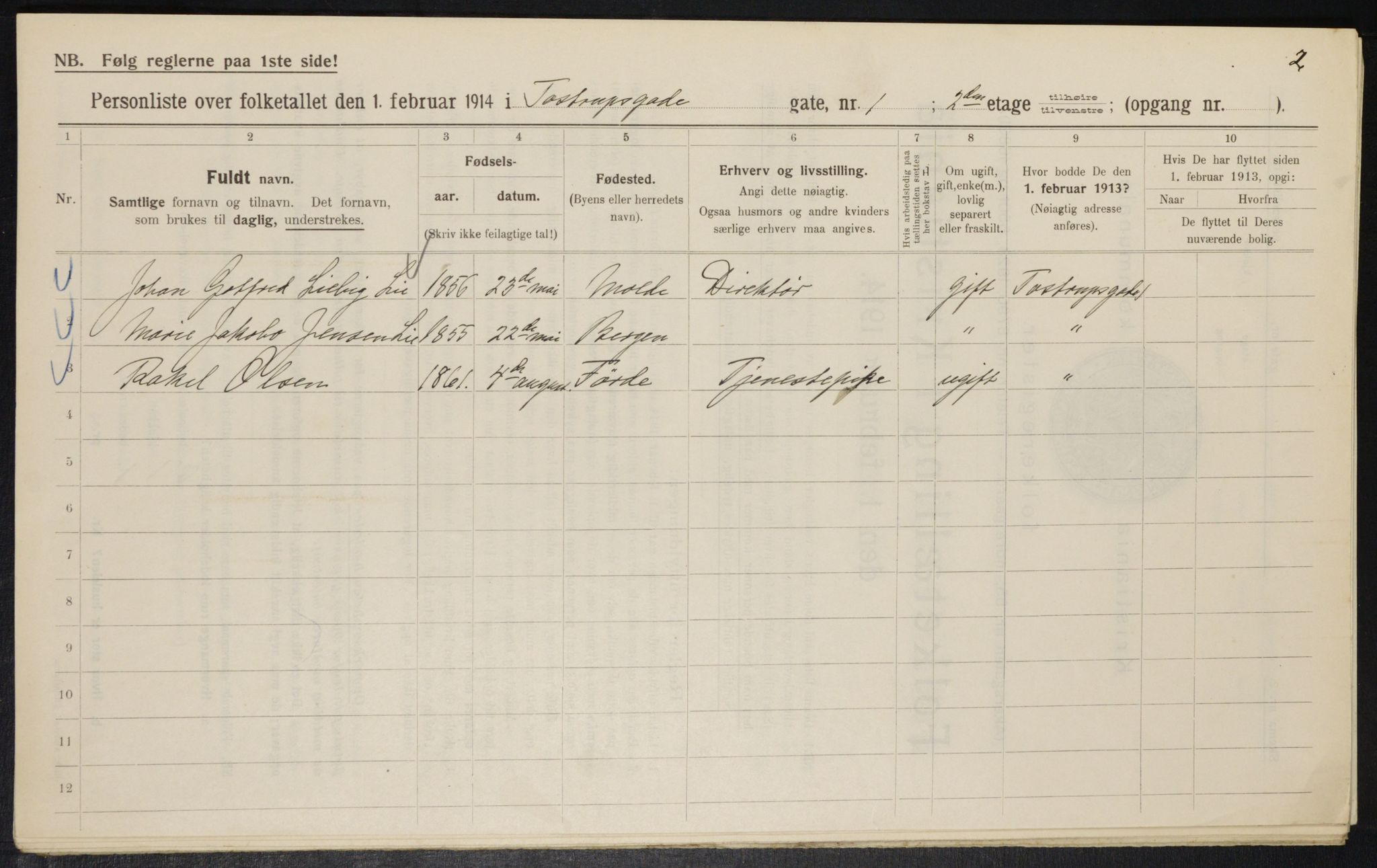 OBA, Municipal Census 1914 for Kristiania, 1914, p. 115968