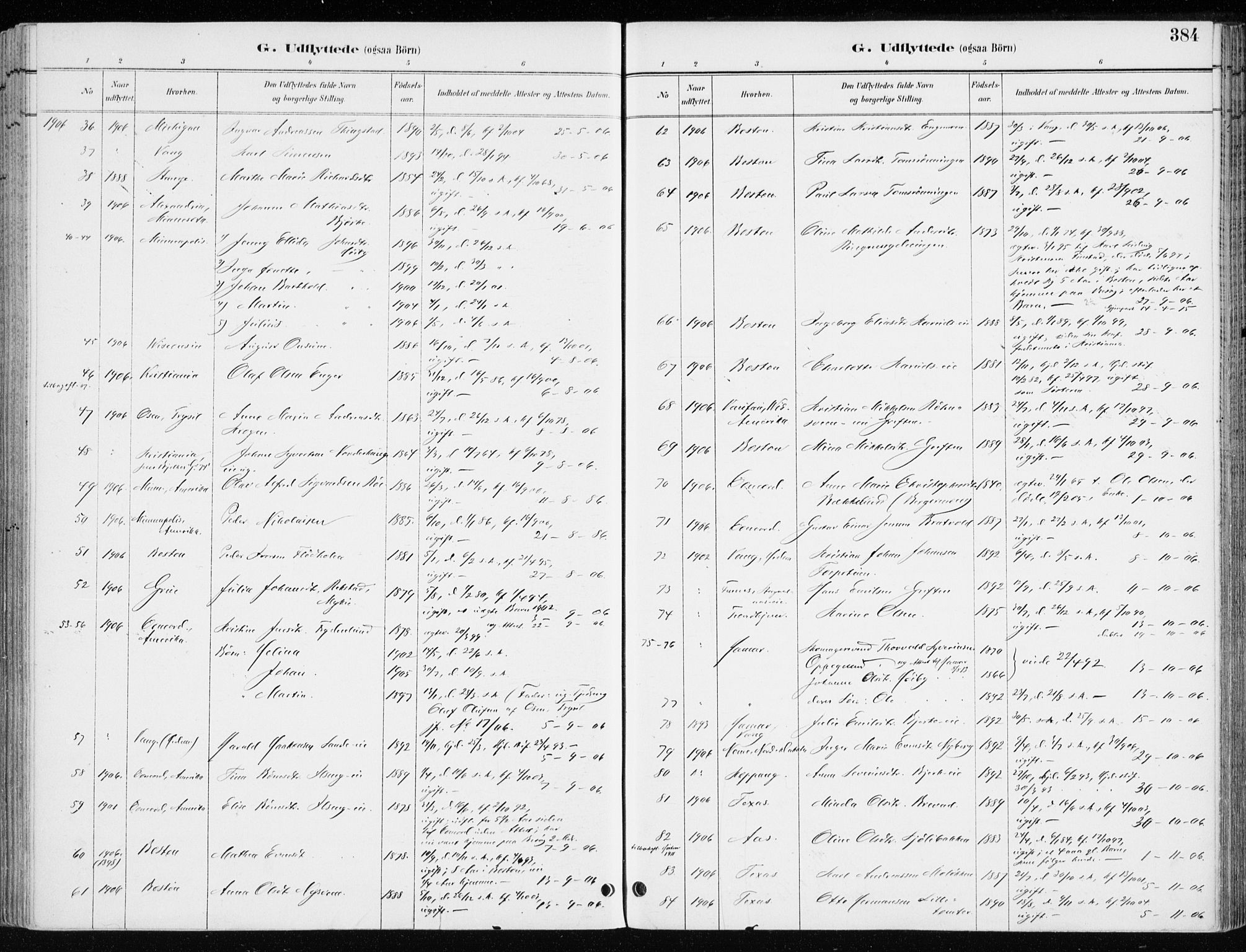 Løten prestekontor, SAH/PREST-022/K/Ka/L0010: Parish register (official) no. 10, 1892-1907, p. 384