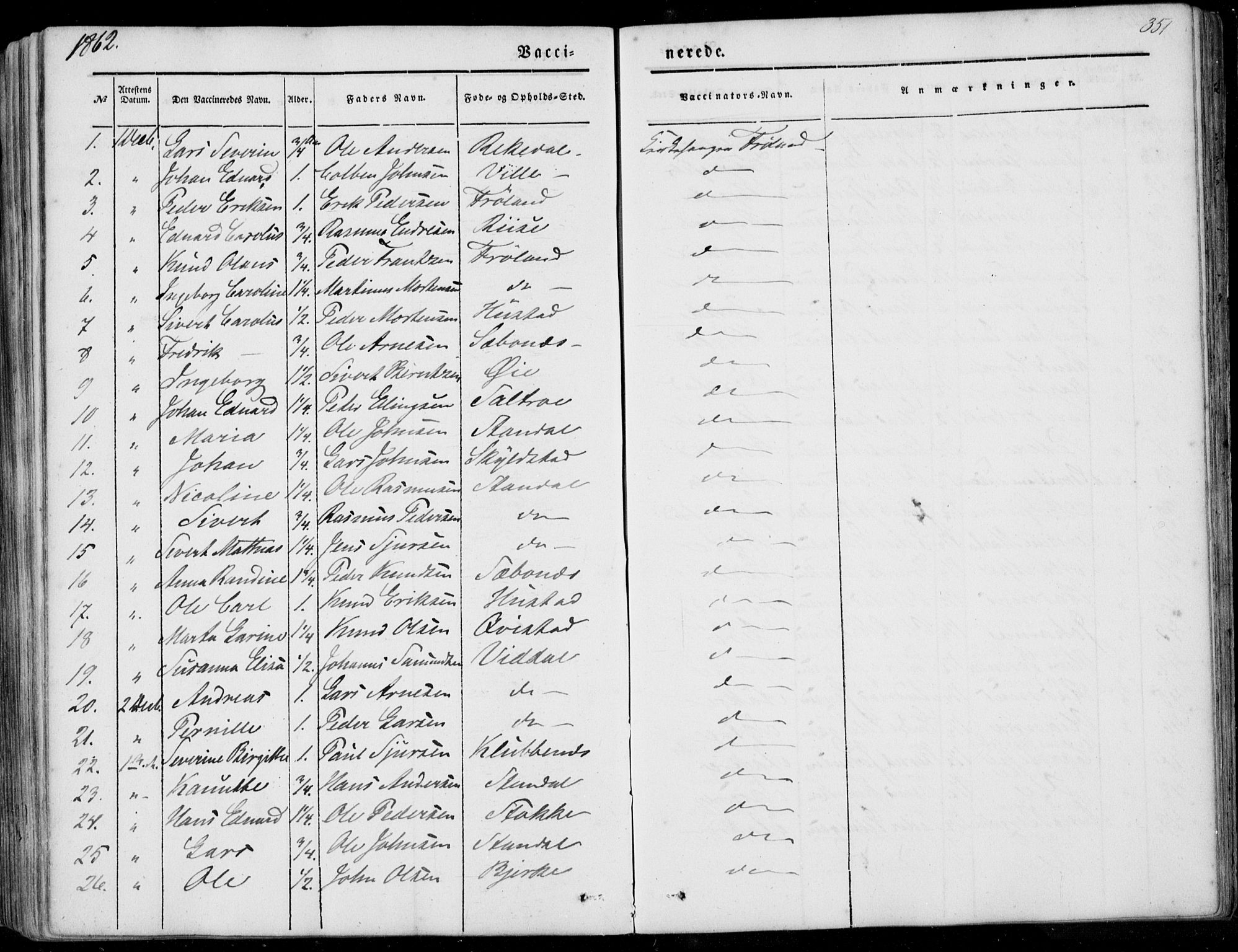 Ministerialprotokoller, klokkerbøker og fødselsregistre - Møre og Romsdal, AV/SAT-A-1454/515/L0209: Parish register (official) no. 515A05, 1847-1868, p. 351