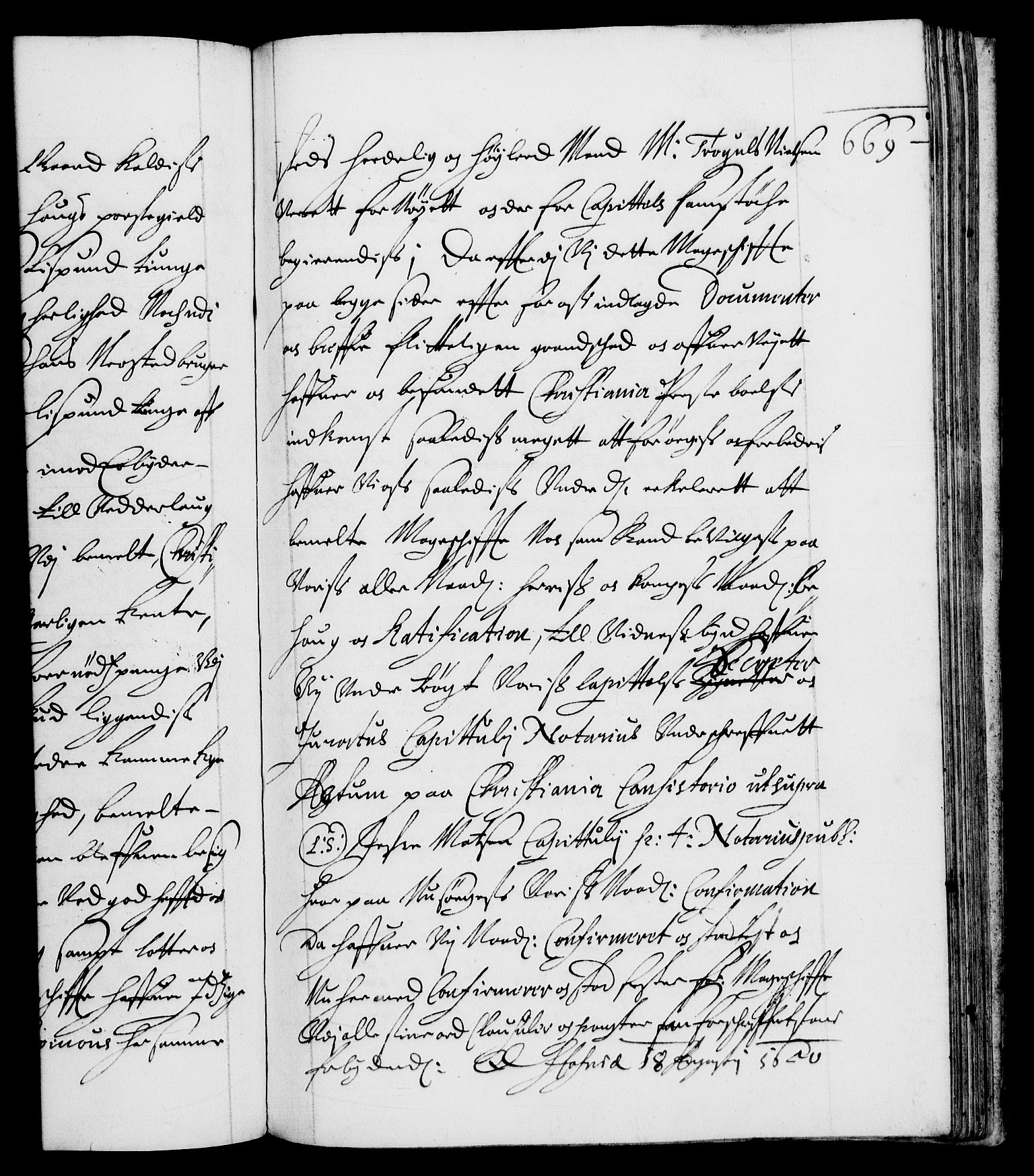 Danske Kanselli 1572-1799, AV/RA-EA-3023/F/Fc/Fca/Fcaa/L0007: Norske registre (mikrofilm), 1648-1650, p. 669a