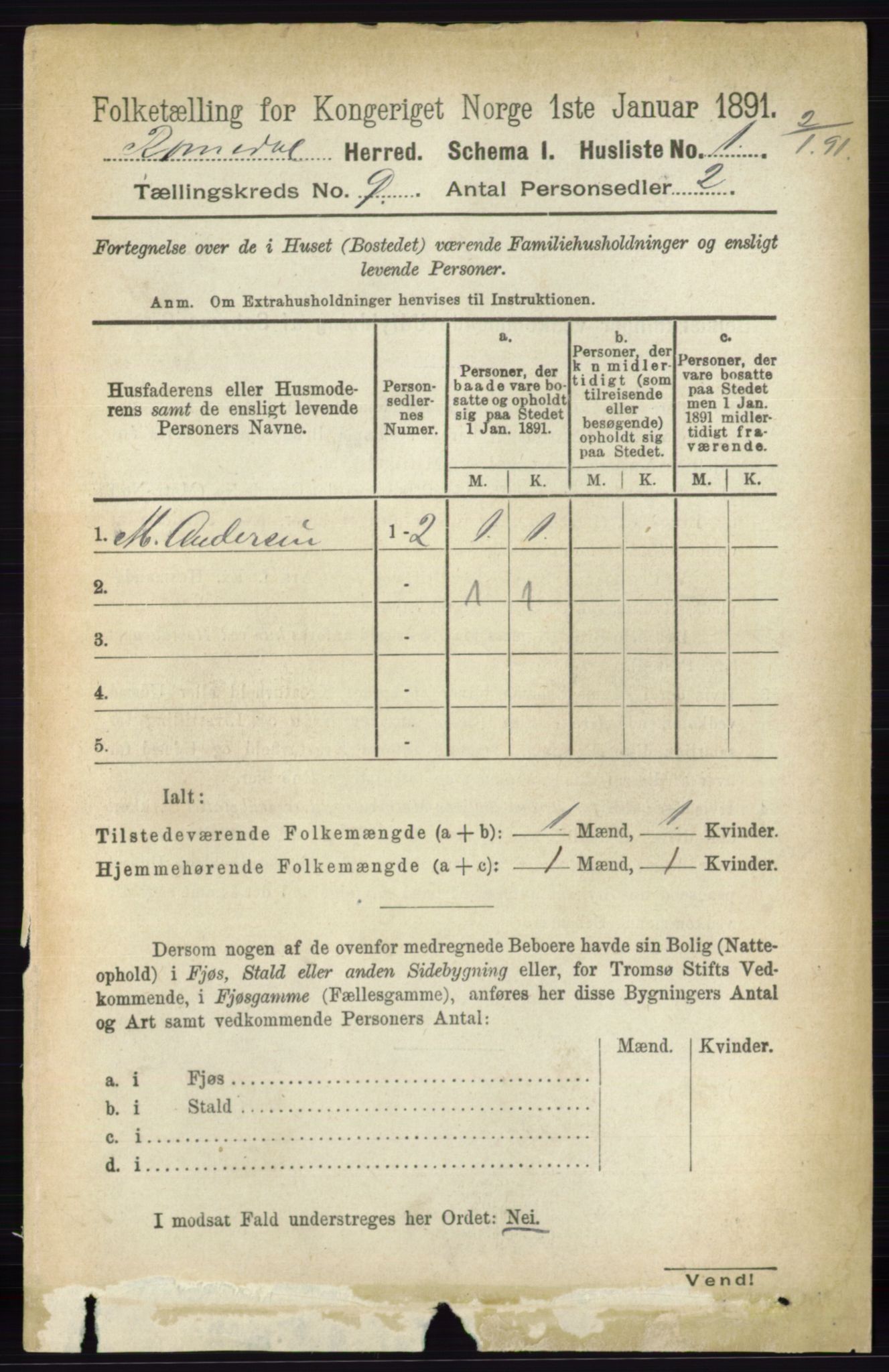 RA, 1891 census for 0416 Romedal, 1891, p. 4236