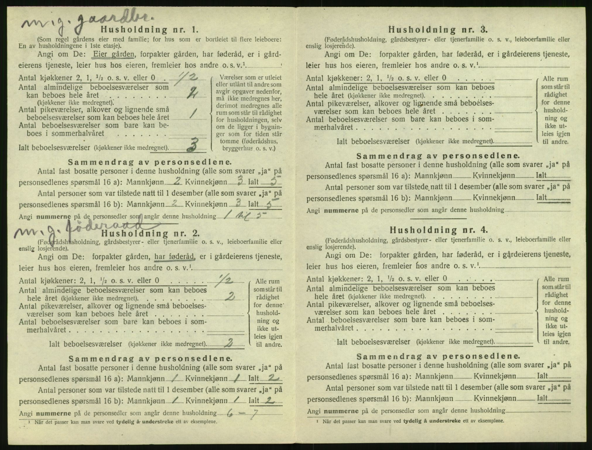 SAT, 1920 census for Vatne, 1920, p. 369