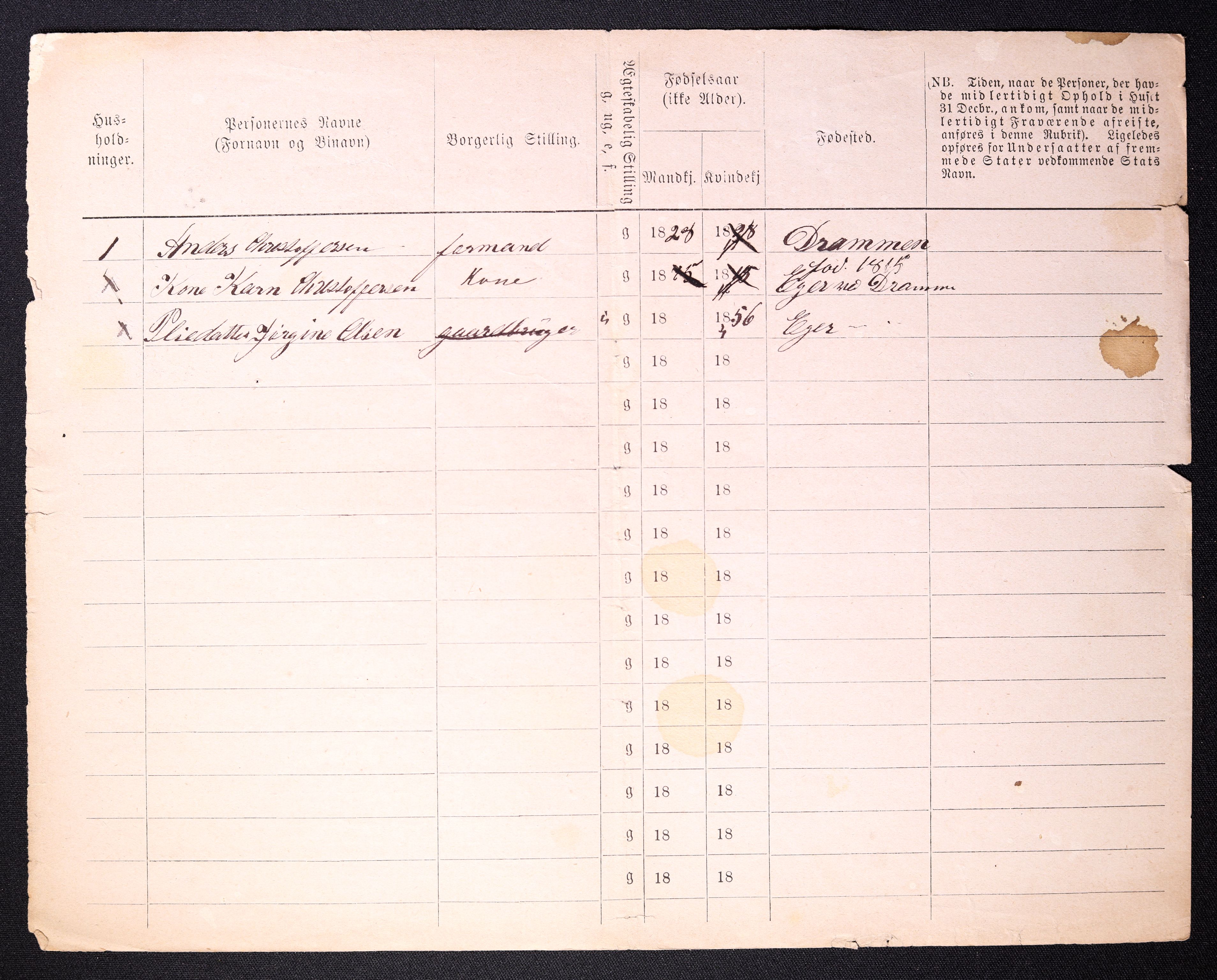 RA, 1870 census for 0103 Fredrikstad, 1870, p. 1004