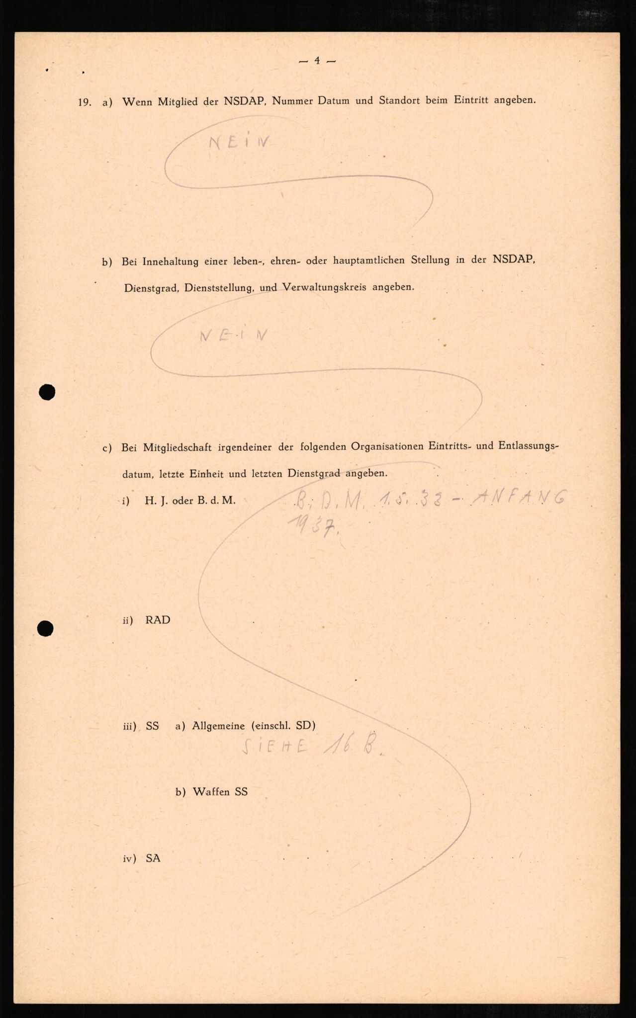 Forsvaret, Forsvarets overkommando II, RA/RAFA-3915/D/Db/L0007: CI Questionaires. Tyske okkupasjonsstyrker i Norge. Tyskere., 1945-1946, p. 76