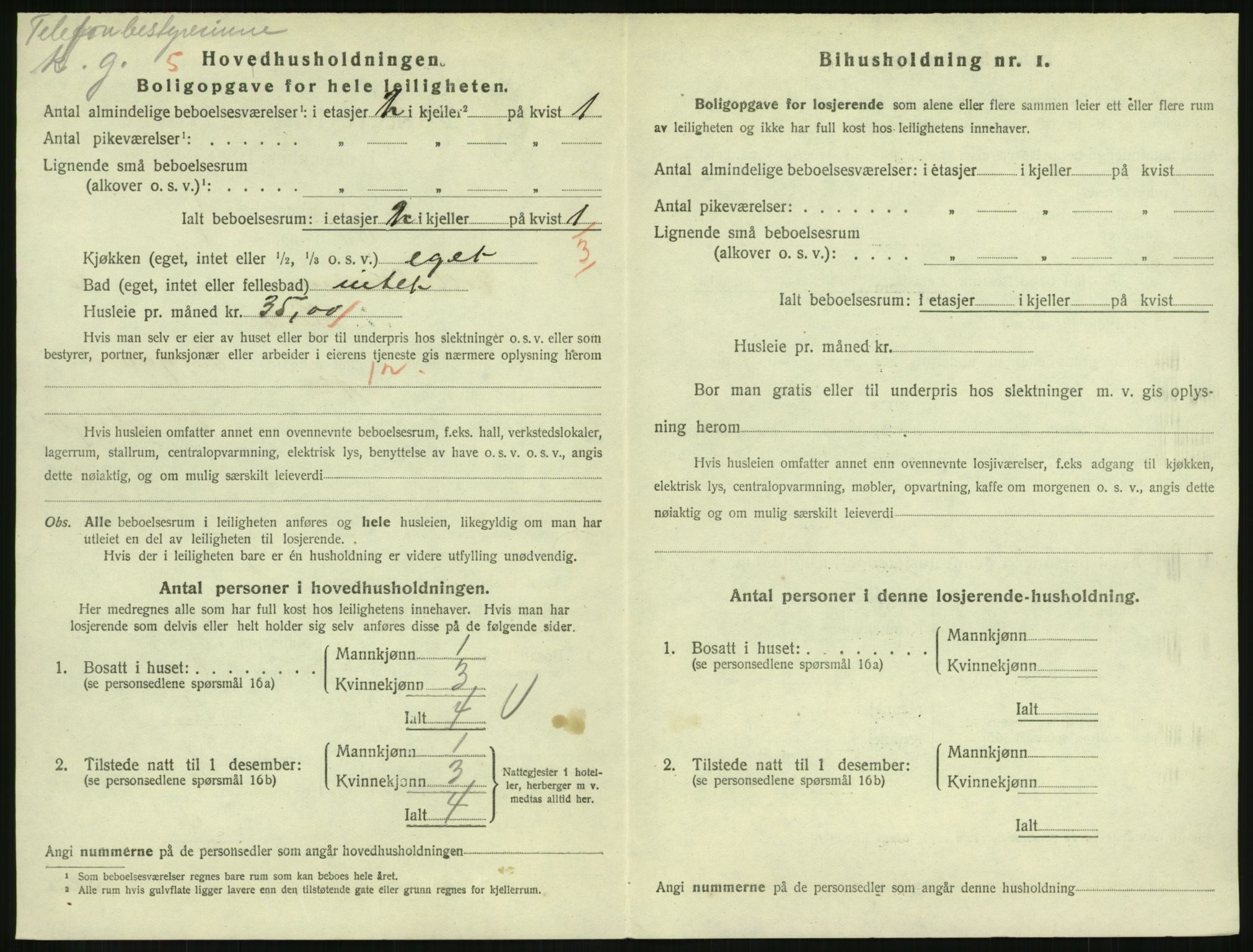 SAH, 1920 census for Lillehammer, 1920, p. 2565