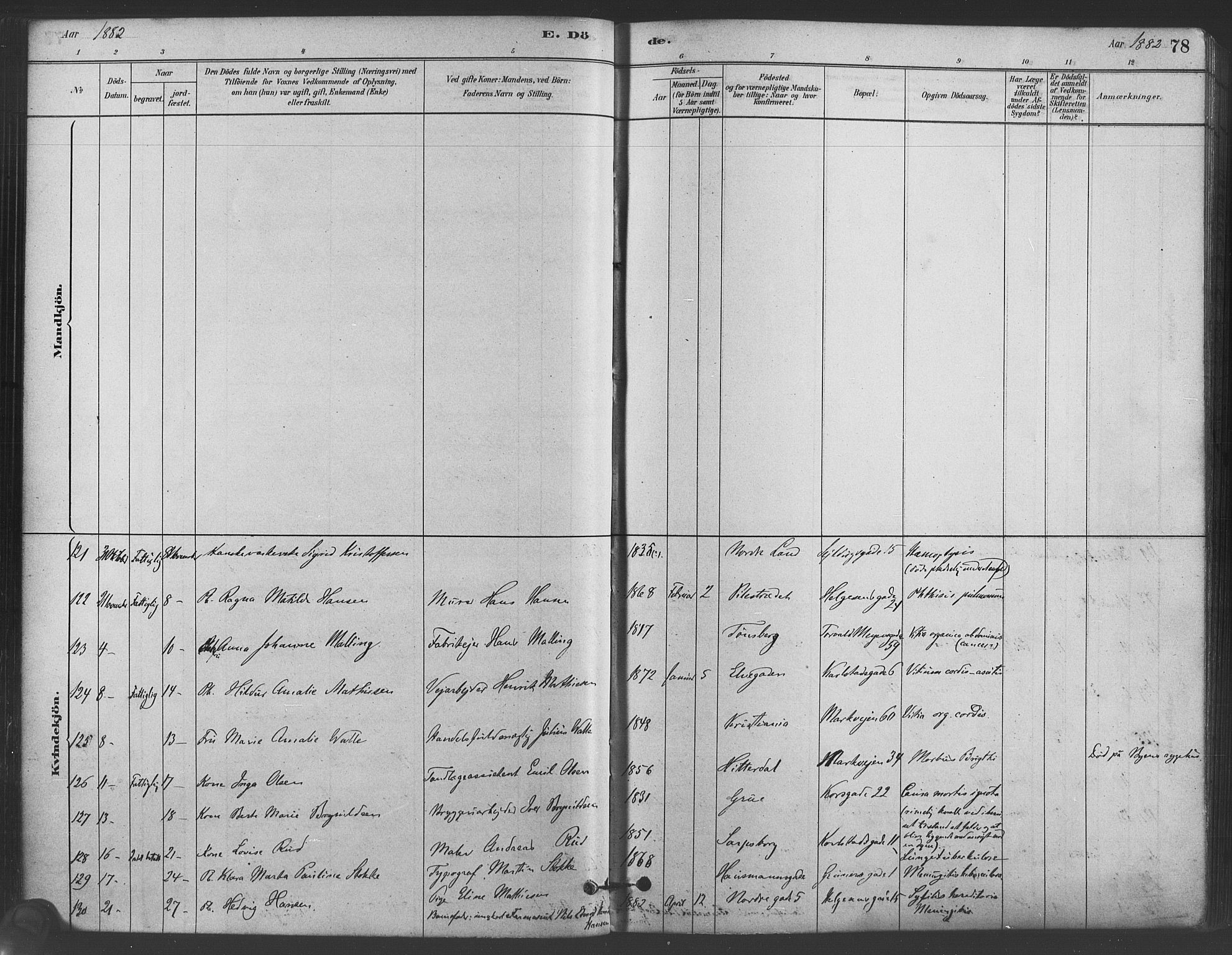 Paulus prestekontor Kirkebøker, AV/SAO-A-10871/F/Fa/L0005: Parish register (official) no. 5, 1879-1889, p. 78