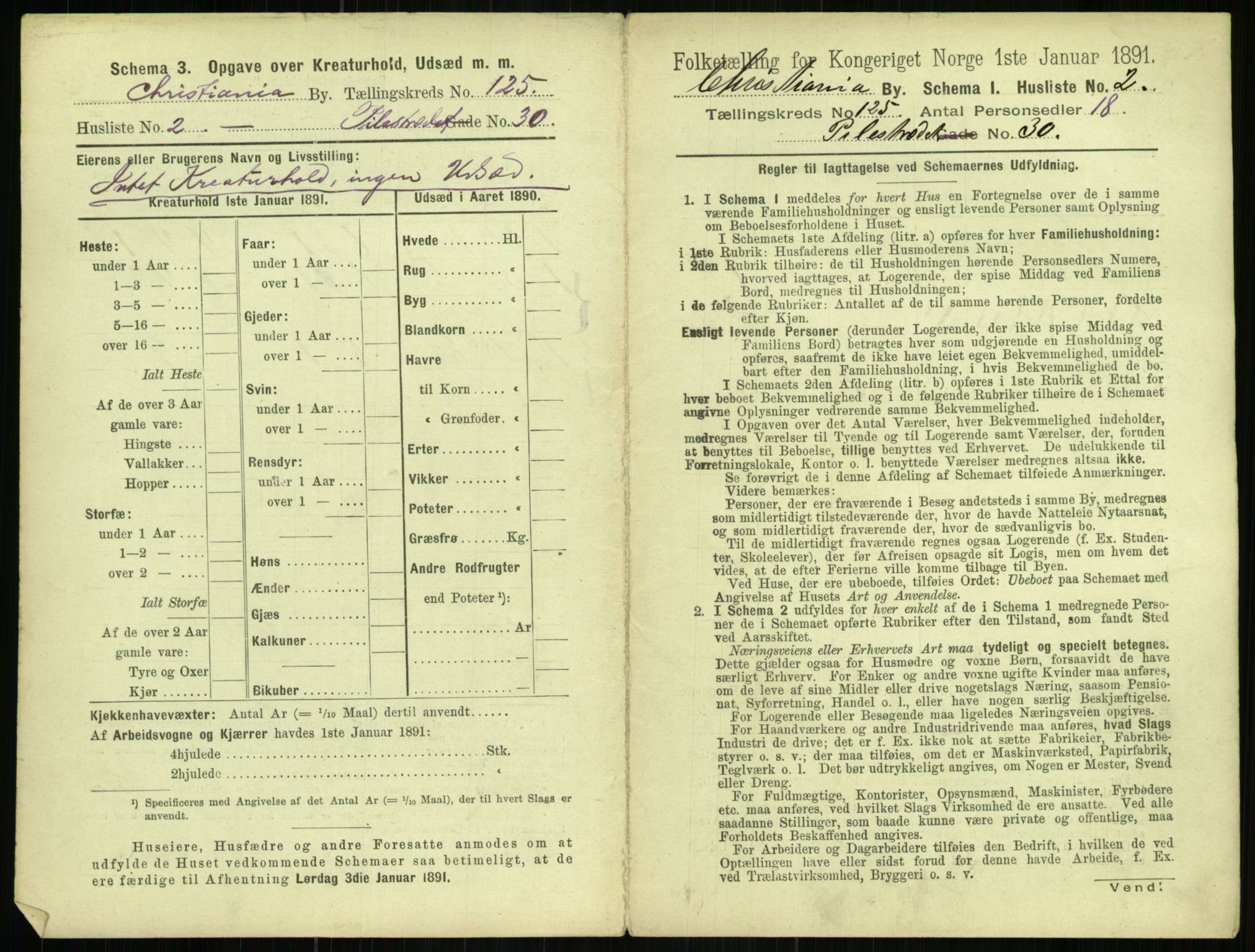 RA, 1891 census for 0301 Kristiania, 1891, p. 66309