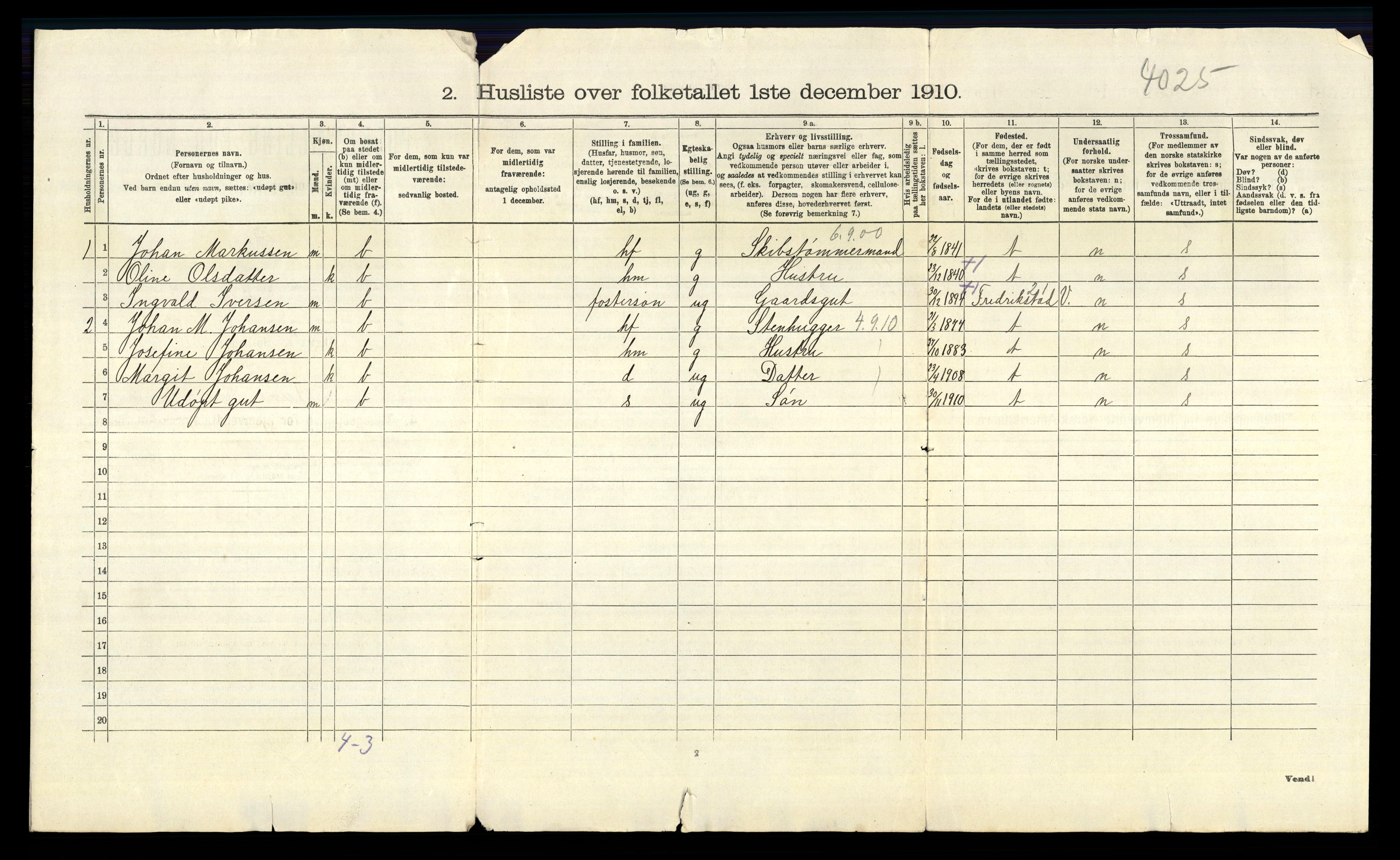 RA, 1910 census for Tune, 1910, p. 1237