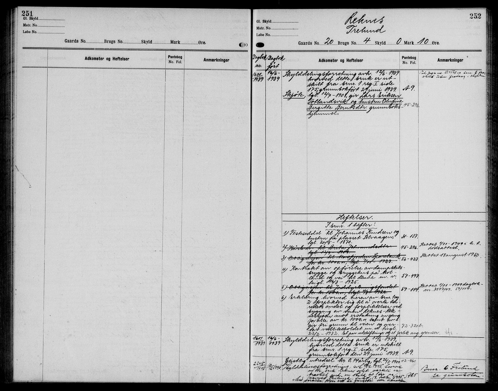 Nordhordland sorenskrivar, AV/SAB-A-2901/1/G/Ga/Gaaa/L0058: Mortgage register no. II.A.a.58, 1893-1952, p. 251-252