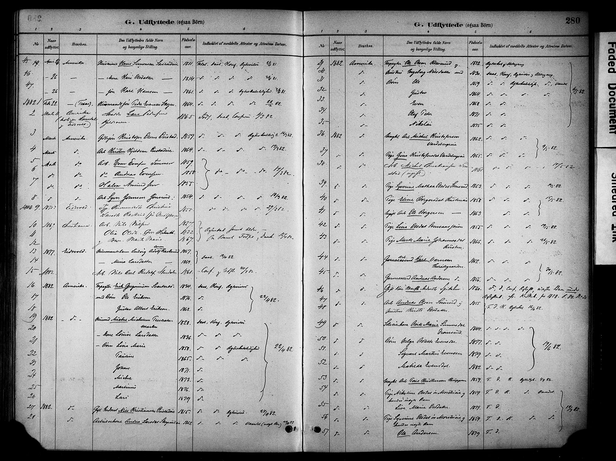 Stange prestekontor, SAH/PREST-002/K/L0018: Parish register (official) no. 18, 1880-1896, p. 280