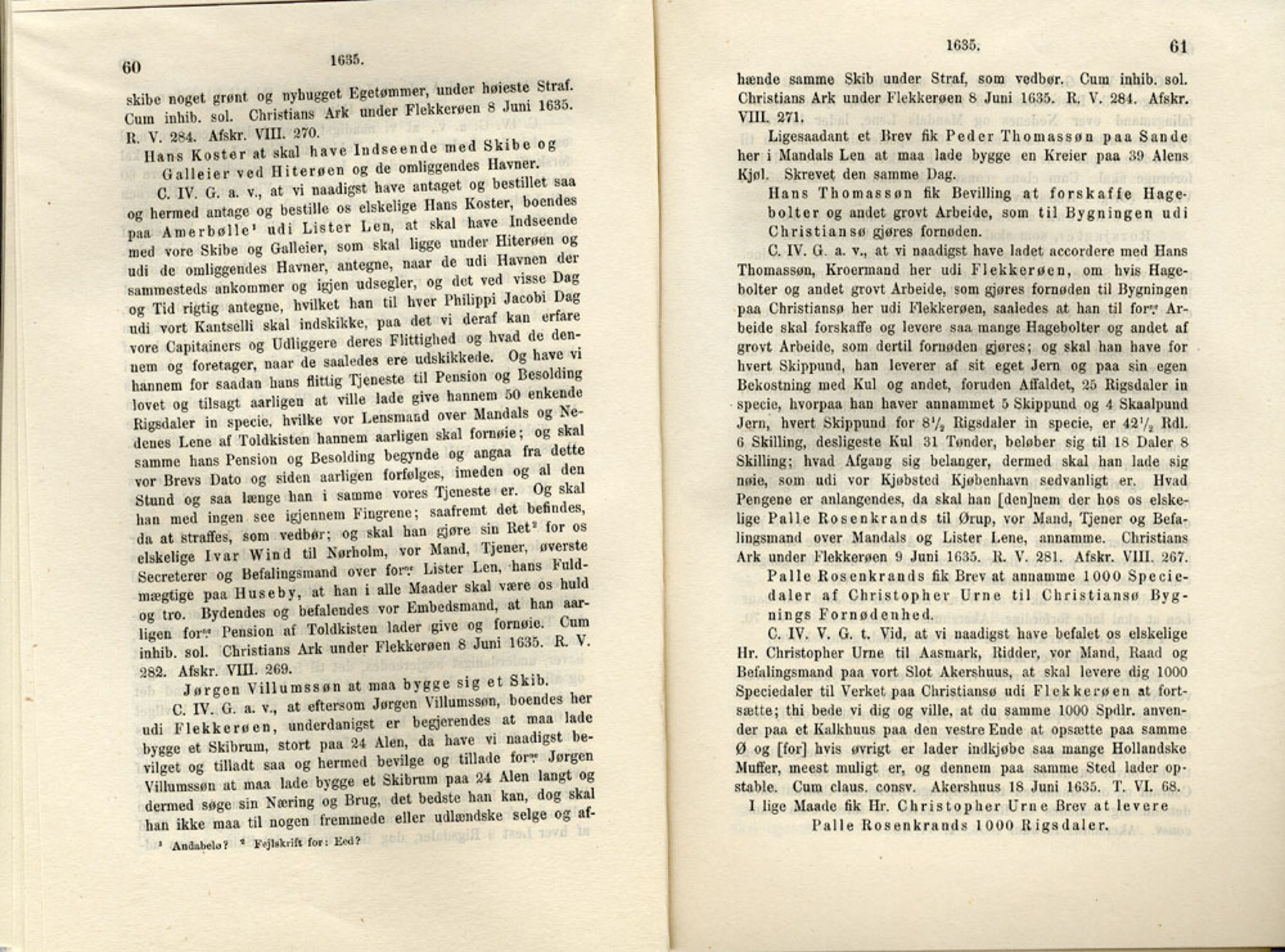 Publikasjoner utgitt av Det Norske Historiske Kildeskriftfond, PUBL/-/-/-: Norske Rigs-Registranter, bind 7, 1635-1640, p. 60-61