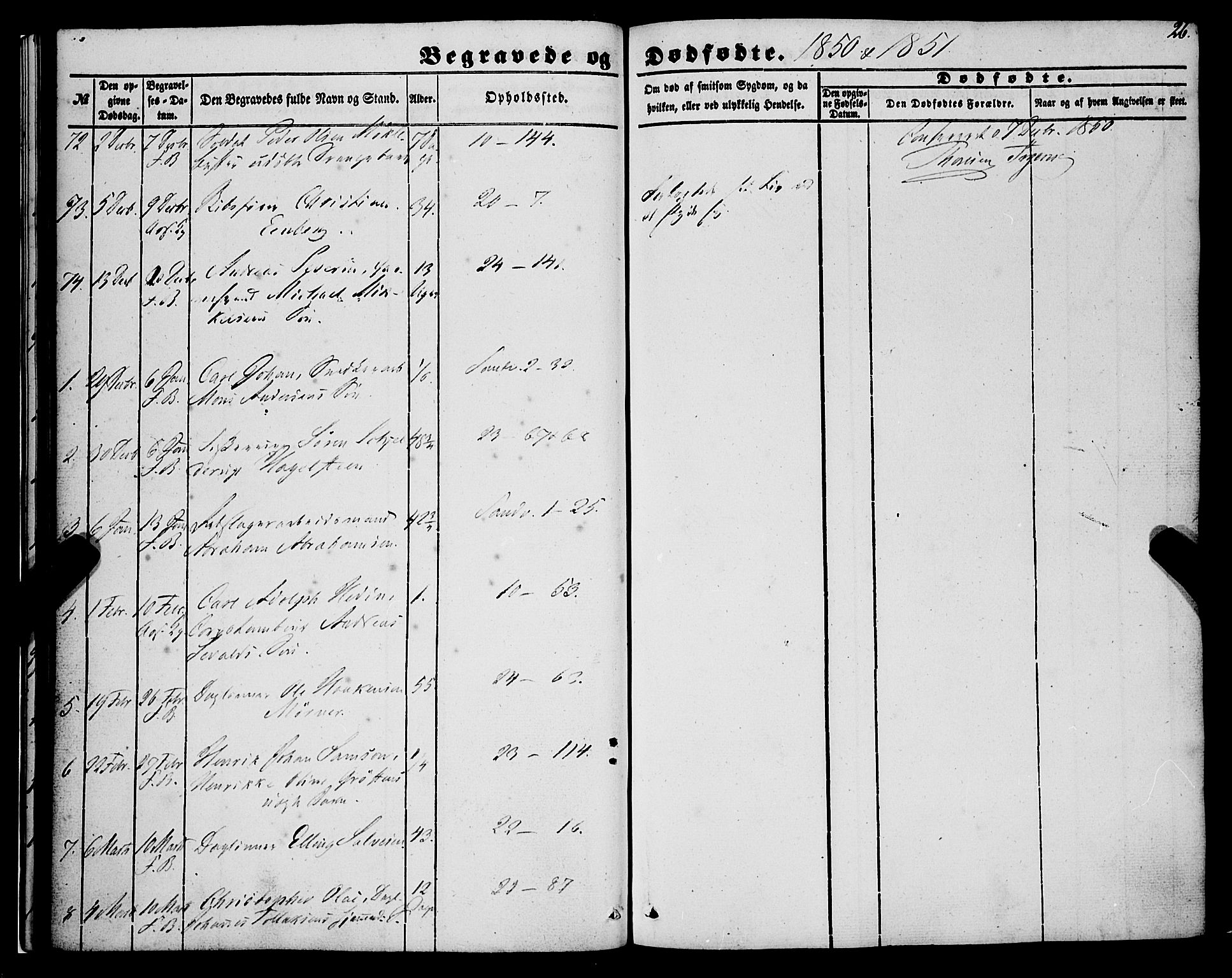Korskirken sokneprestembete, SAB/A-76101/H/Haa: Parish register (official) no. E 2, 1848-1862, p. 26