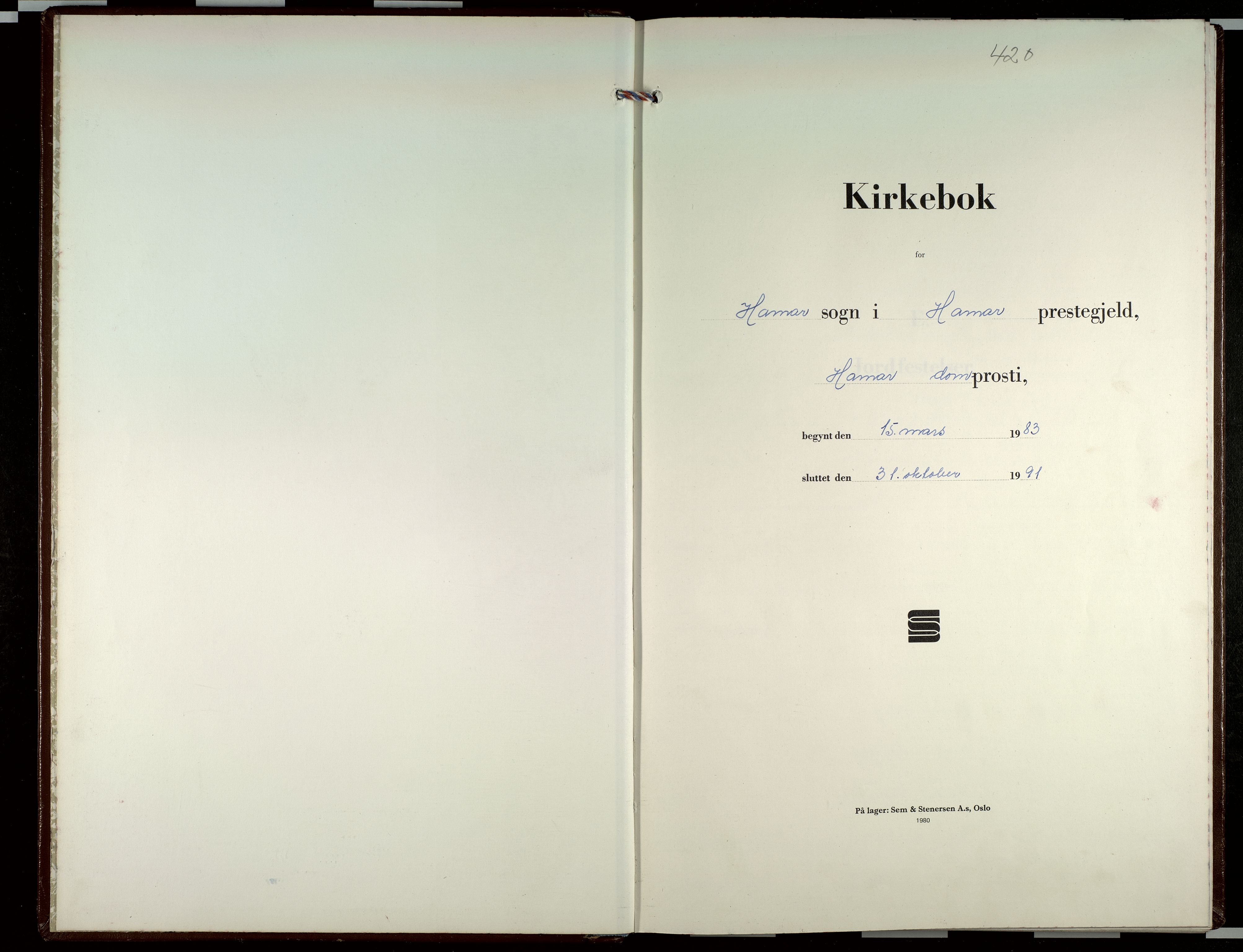 Hamar prestekontor, AV/SAH-DOMPH-002/H/Ha/Haa/L0022: Parish register (official) no. 22, 1983-1991