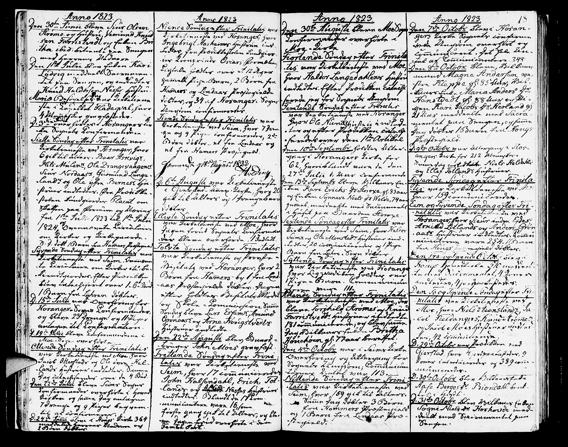 Hosanger sokneprestembete, AV/SAB-A-75801/H/Haa: Parish register (official) no. A 4, 1811-1821, p. 18