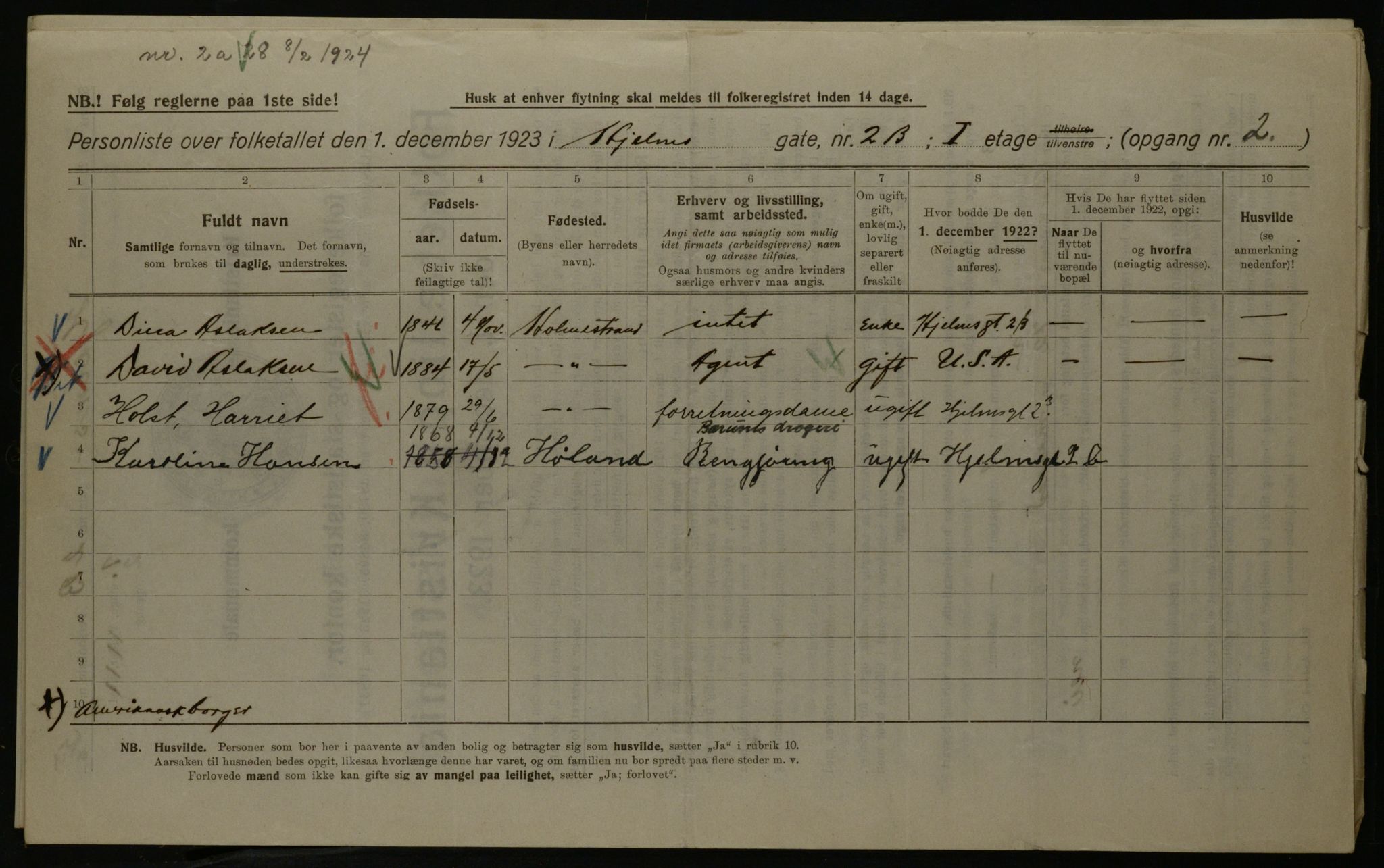 OBA, Municipal Census 1923 for Kristiania, 1923, p. 44993