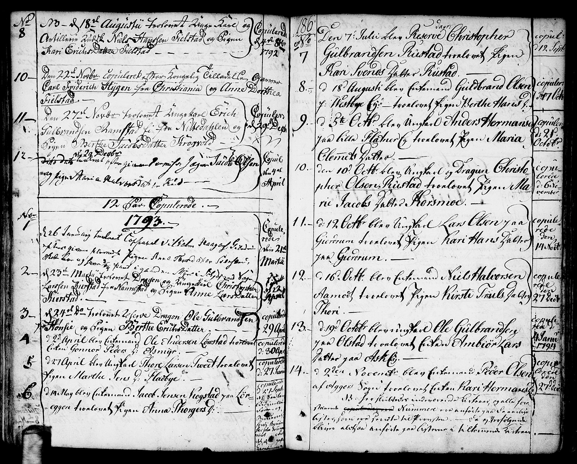 Gjerdrum prestekontor Kirkebøker, AV/SAO-A-10412b/F/Fa/L0002: Parish register (official) no. I 2, 1737-1797, p. 186