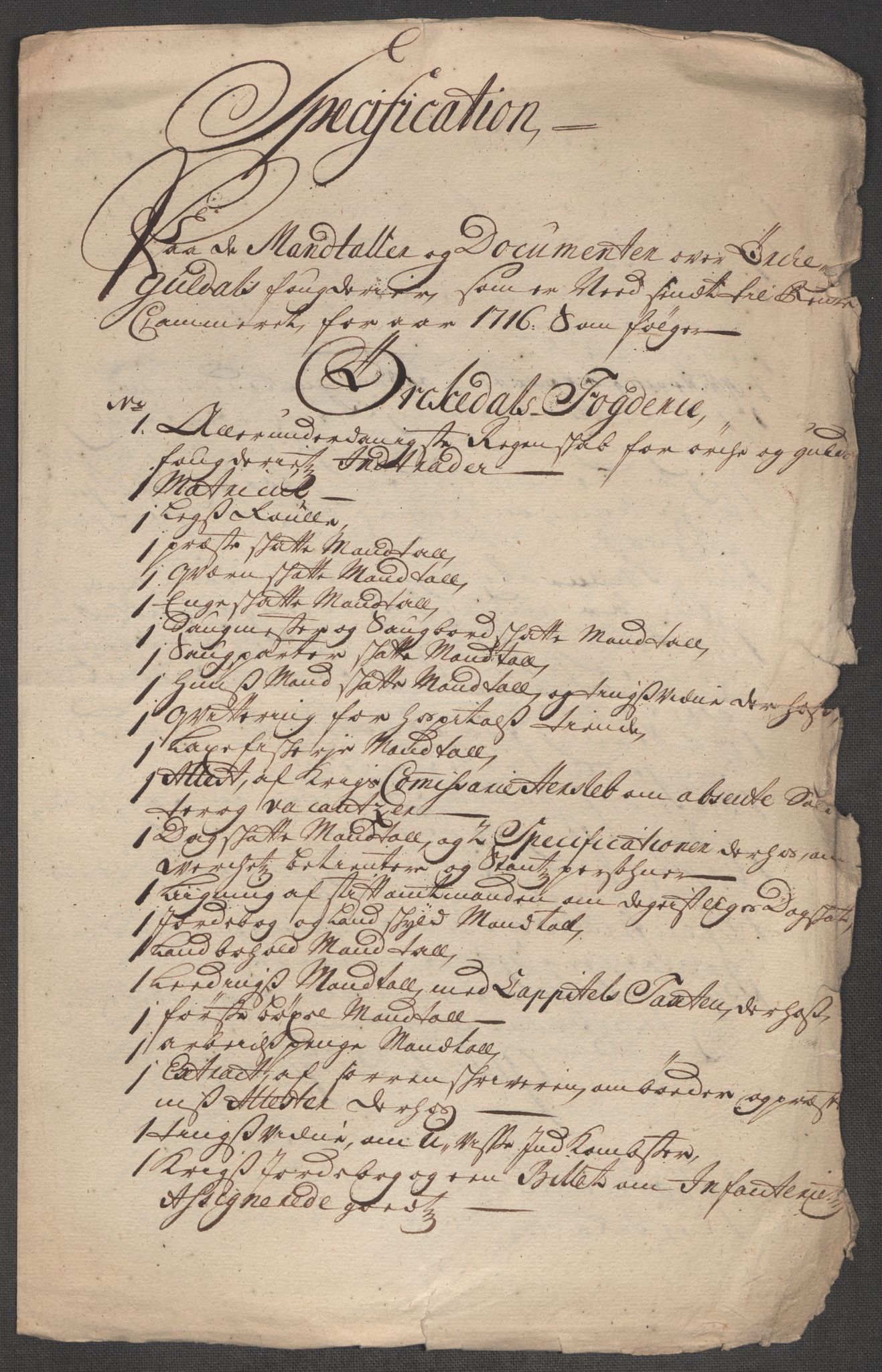 Rentekammeret inntil 1814, Reviderte regnskaper, Fogderegnskap, AV/RA-EA-4092/R60/L3967: Fogderegnskap Orkdal og Gauldal, 1716, p. 30