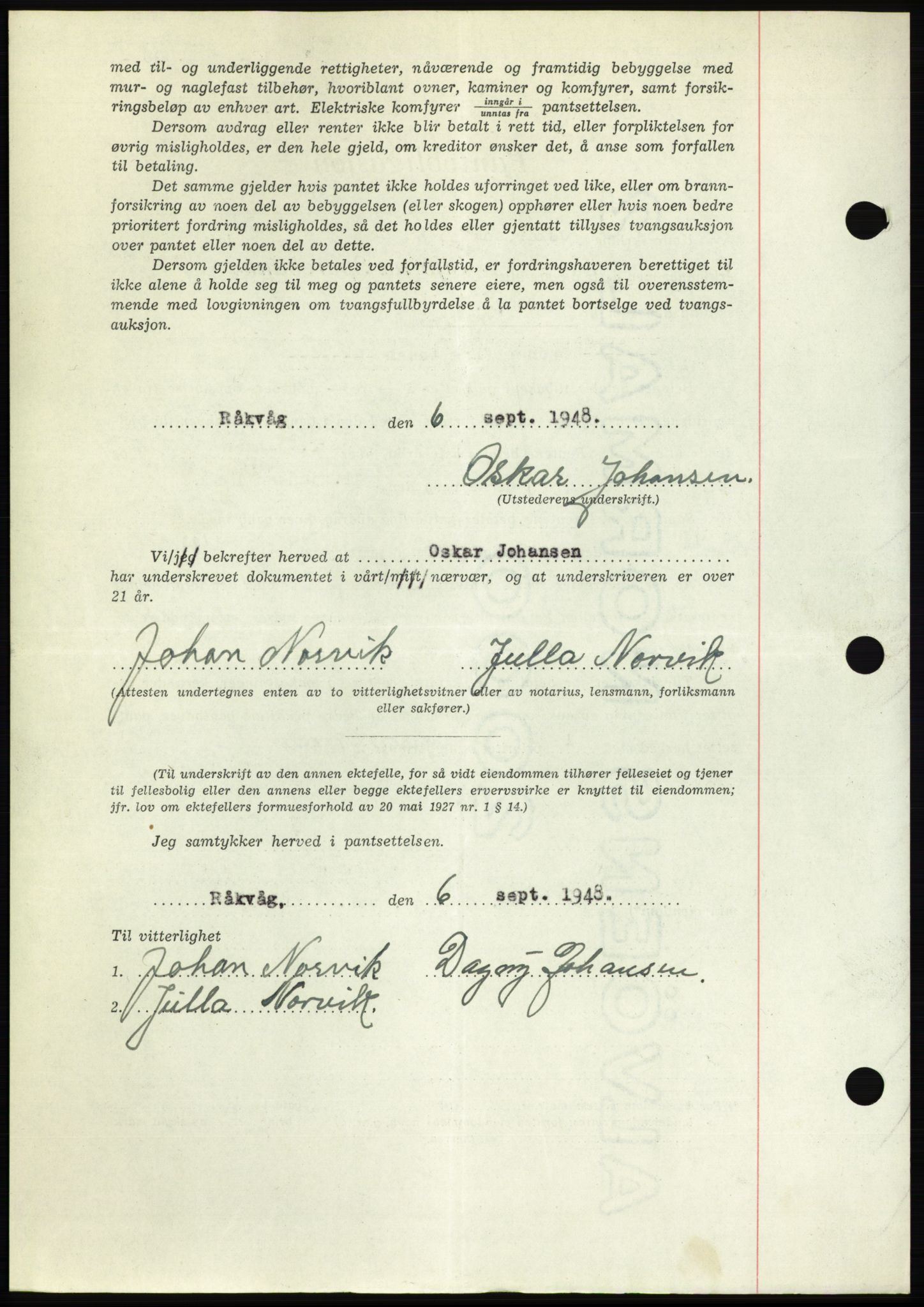 Fosen sorenskriveri, AV/SAT-A-1107/1/2/2C: Mortgage book no. B, 1948-1950, Diary no: : 1435/1948