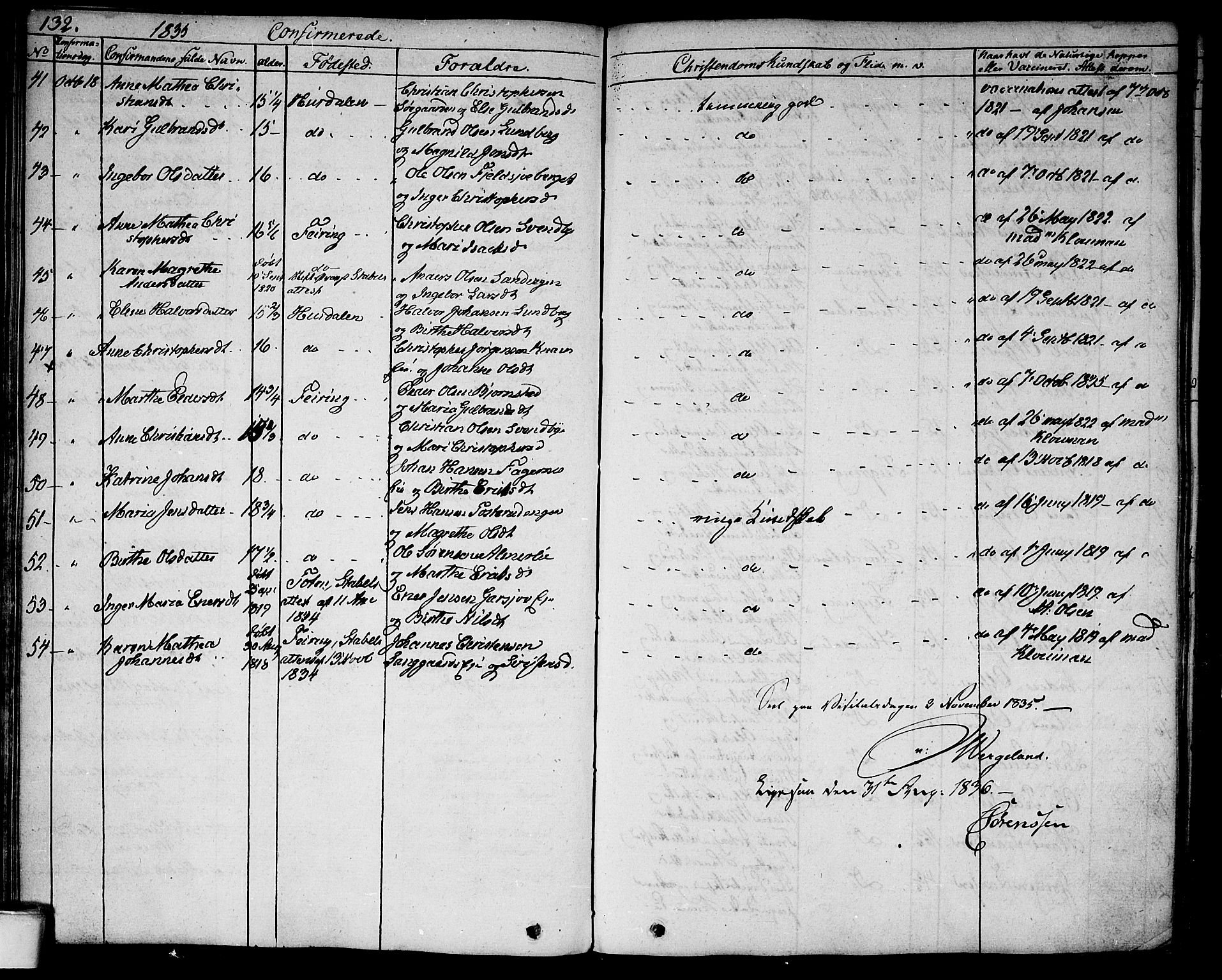 Hurdal prestekontor Kirkebøker, AV/SAO-A-10889/F/Fa/L0004: Parish register (official) no. I 4, 1828-1845, p. 132