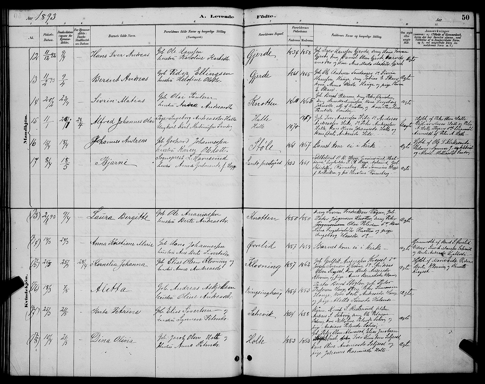 Ministerialprotokoller, klokkerbøker og fødselsregistre - Møre og Romsdal, AV/SAT-A-1454/503/L0048: Parish register (copy) no. 503C03, 1885-1893, p. 50