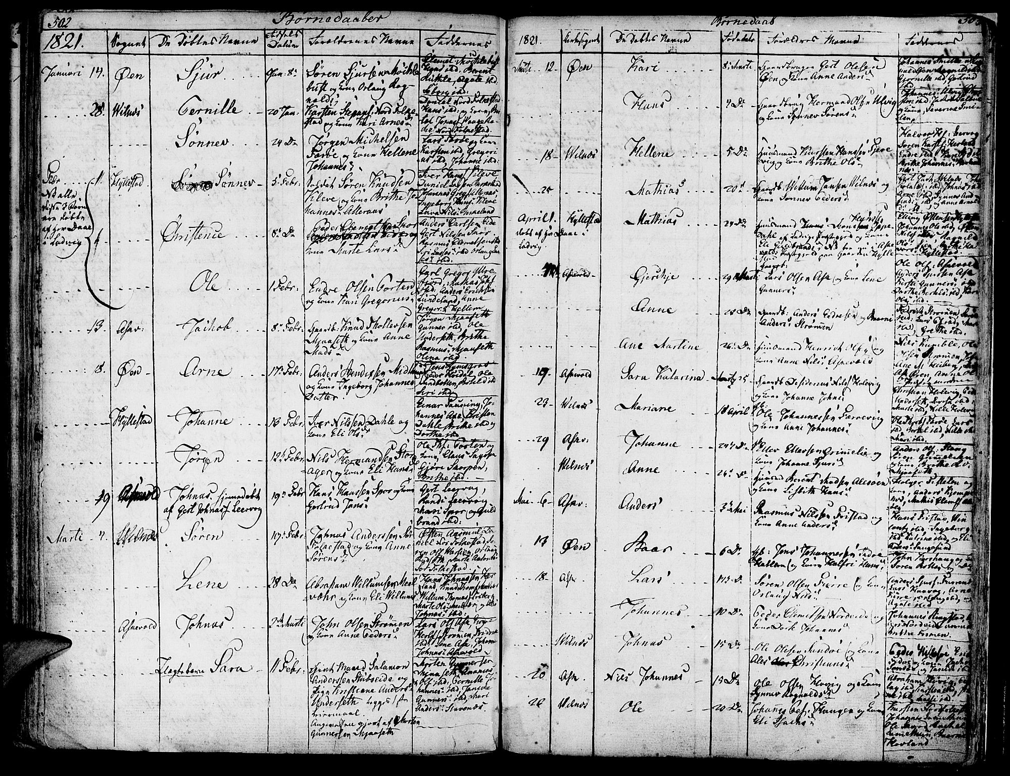 Askvoll sokneprestembete, AV/SAB-A-79501/H/Haa/Haaa/L0009: Parish register (official) no. A 9, 1776-1821, p. 502-503