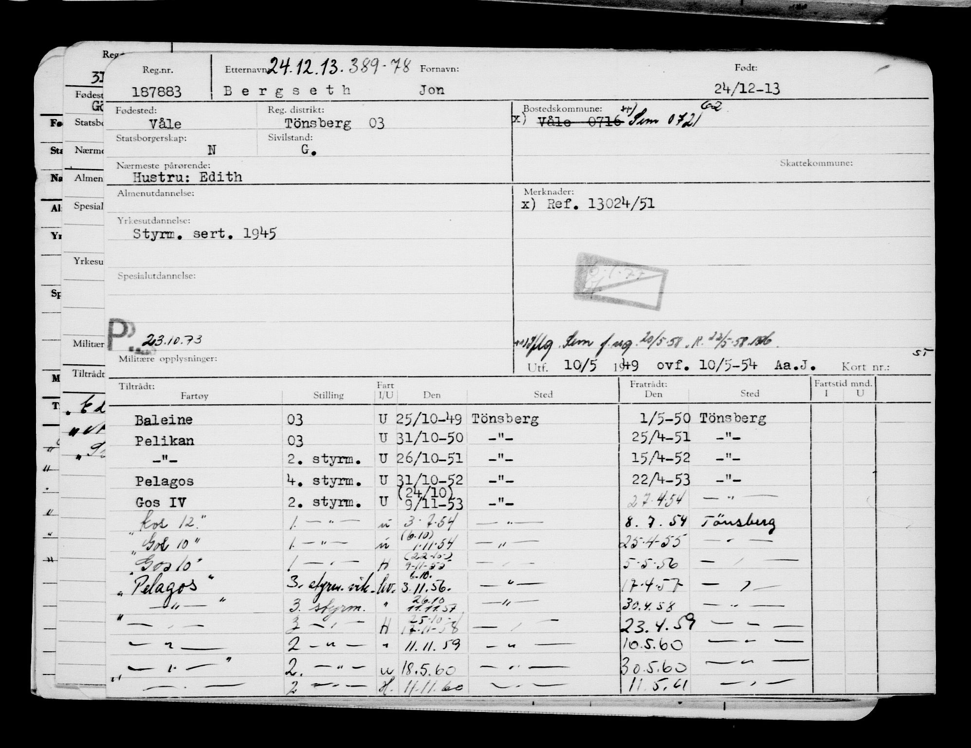 Direktoratet for sjømenn, AV/RA-S-3545/G/Gb/L0117: Hovedkort, 1913-1914, p. 367