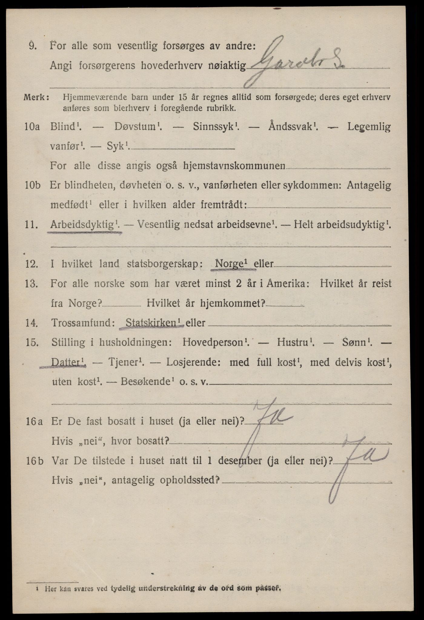 SAKO, 1920 census for Hjartdal, 1920, p. 2261