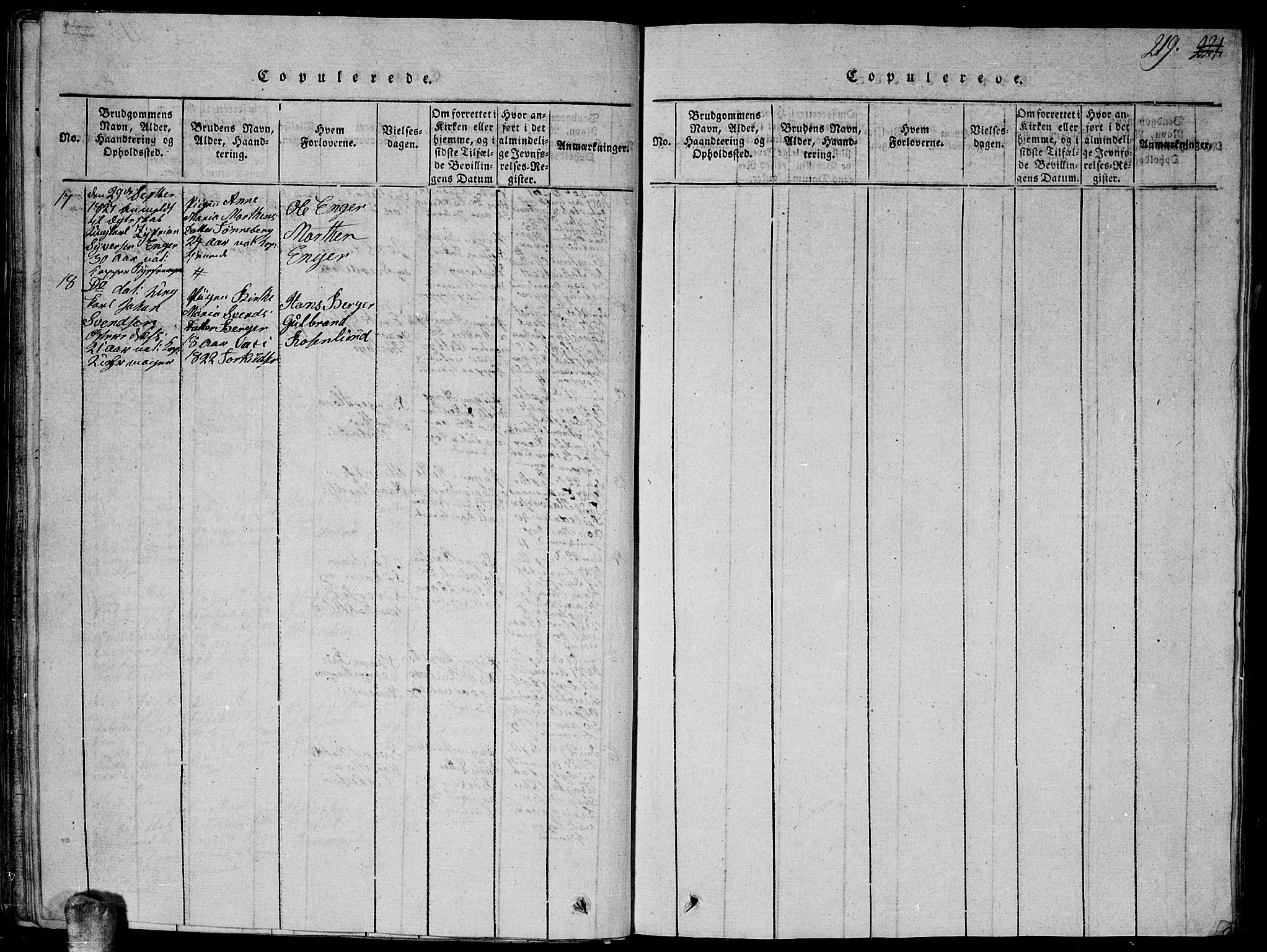 Høland prestekontor Kirkebøker, AV/SAO-A-10346a/G/Ga/L0001: Parish register (copy) no. I 1, 1814-1827, p. 219