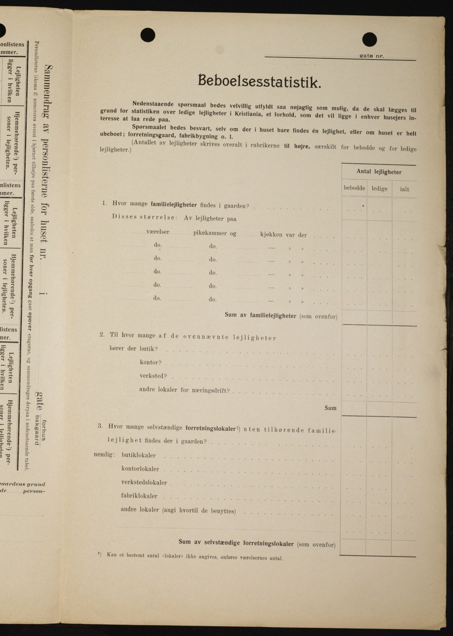 OBA, Municipal Census 1910 for Kristiania, 1910, p. 27