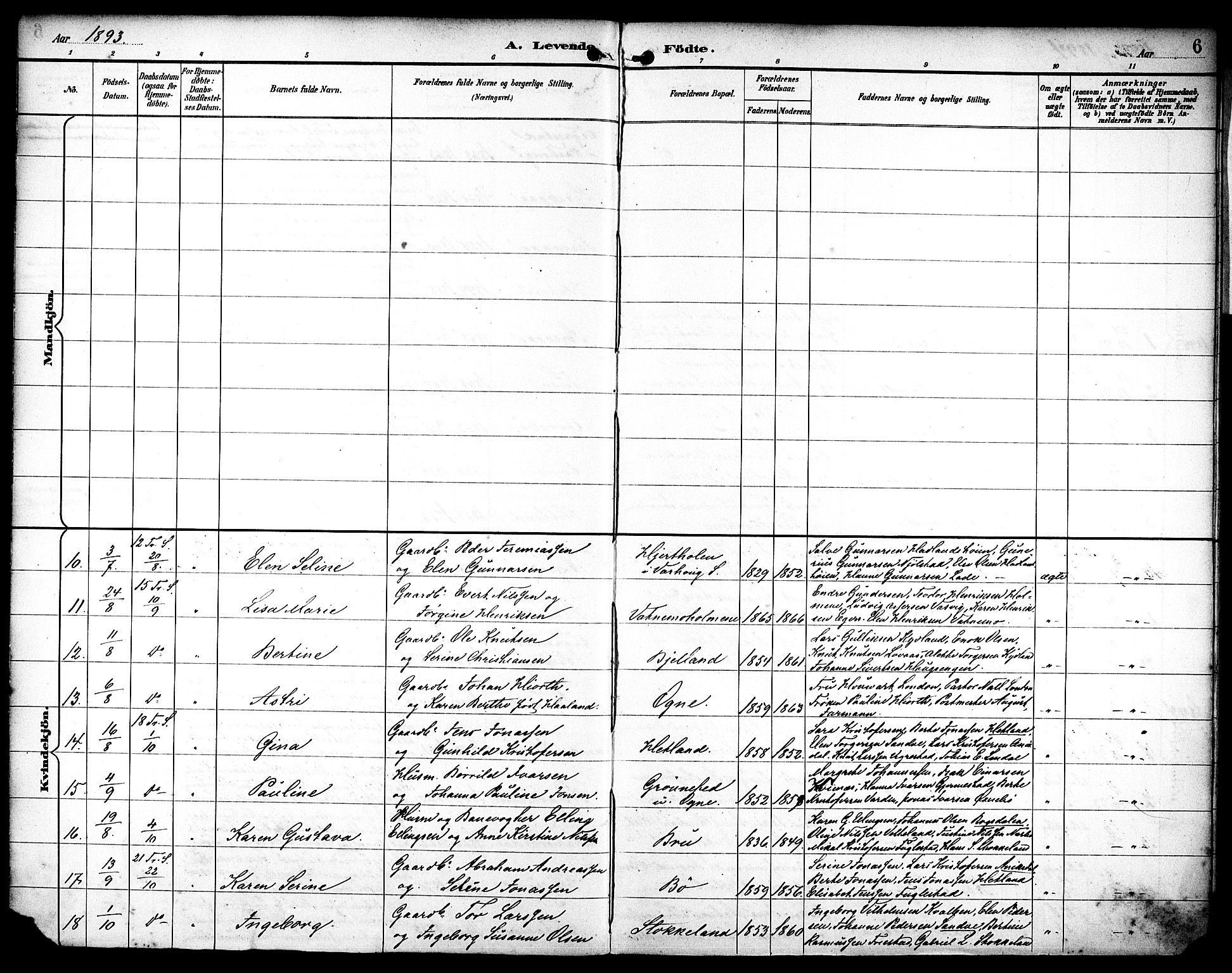 Eigersund sokneprestkontor, AV/SAST-A-101807/S08/L0020: Parish register (official) no. A 19, 1893-1910, p. 6