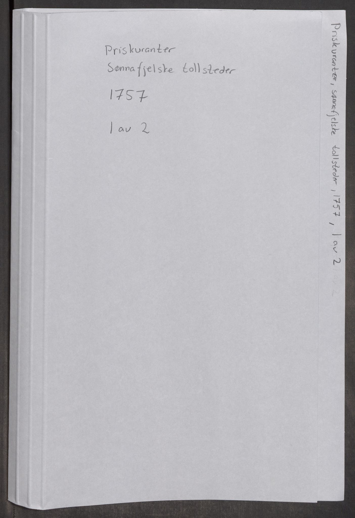 Rentekammeret inntil 1814, Realistisk ordnet avdeling, RA/EA-4070/Oe/L0005: [Ø1]: Priskuranter, 1753-1757, p. 601