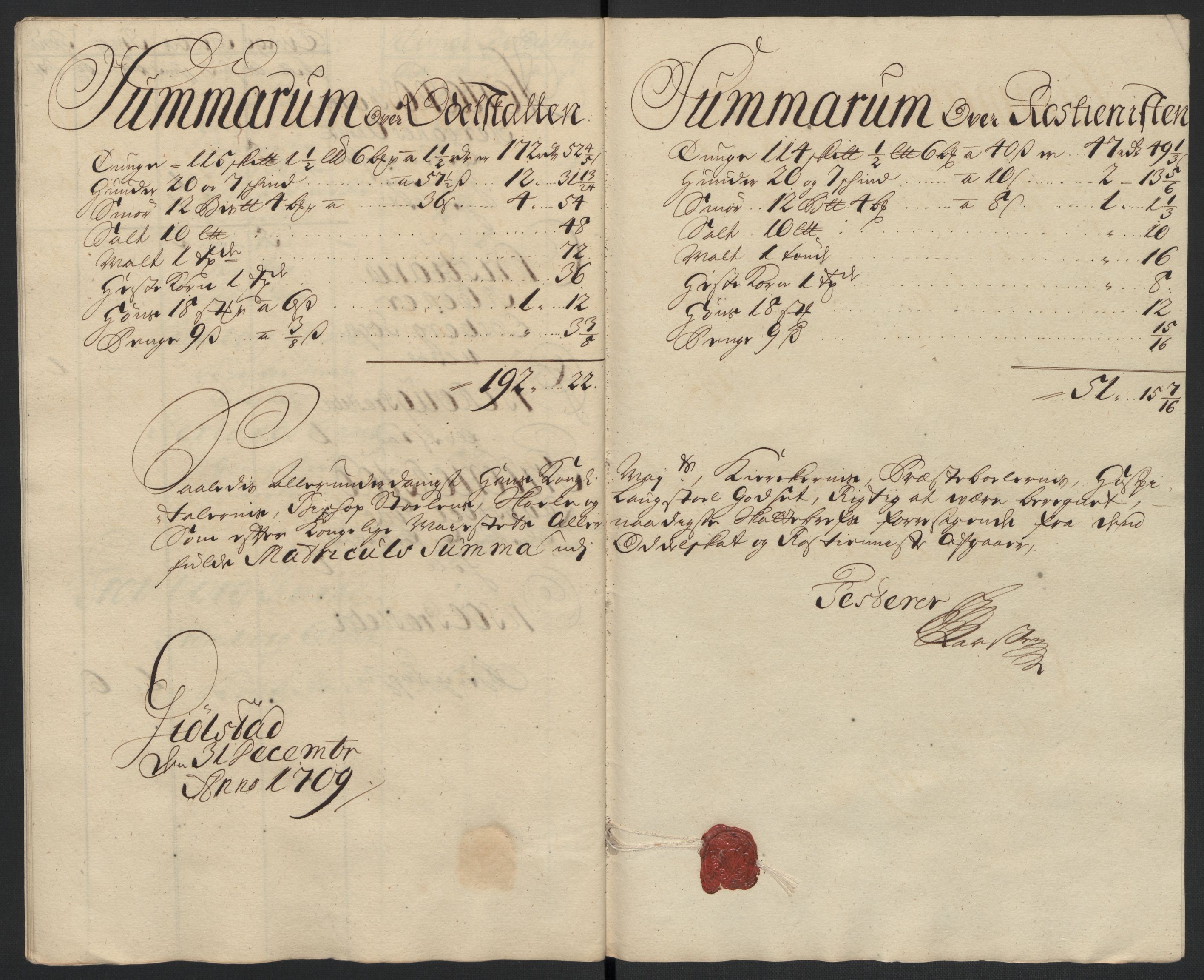 Rentekammeret inntil 1814, Reviderte regnskaper, Fogderegnskap, RA/EA-4092/R07/L0301: Fogderegnskap Rakkestad, Heggen og Frøland, 1709, p. 303