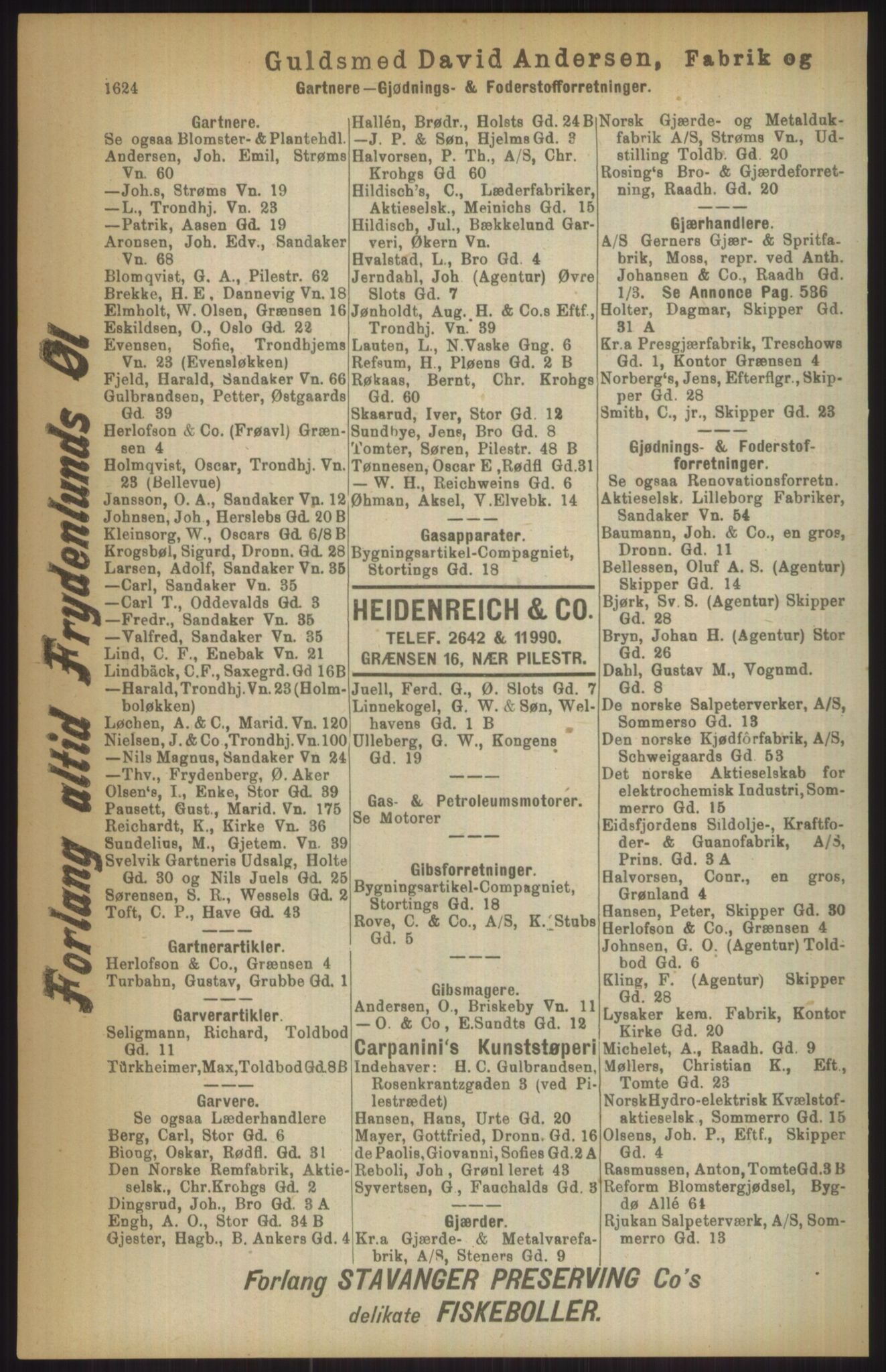 Kristiania/Oslo adressebok, PUBL/-, 1911, p. 1624