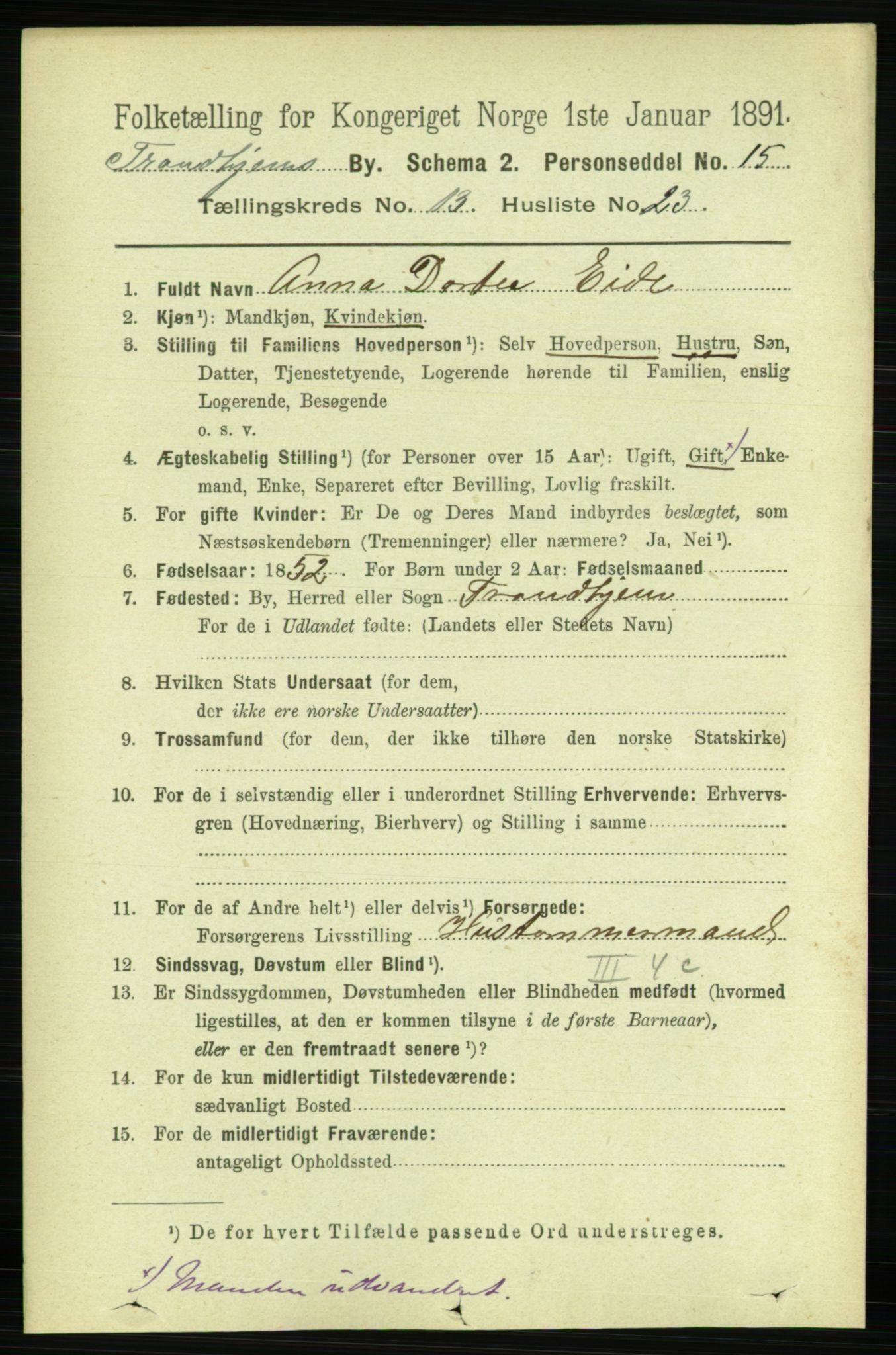 RA, 1891 census for 1601 Trondheim, 1891, p. 10470