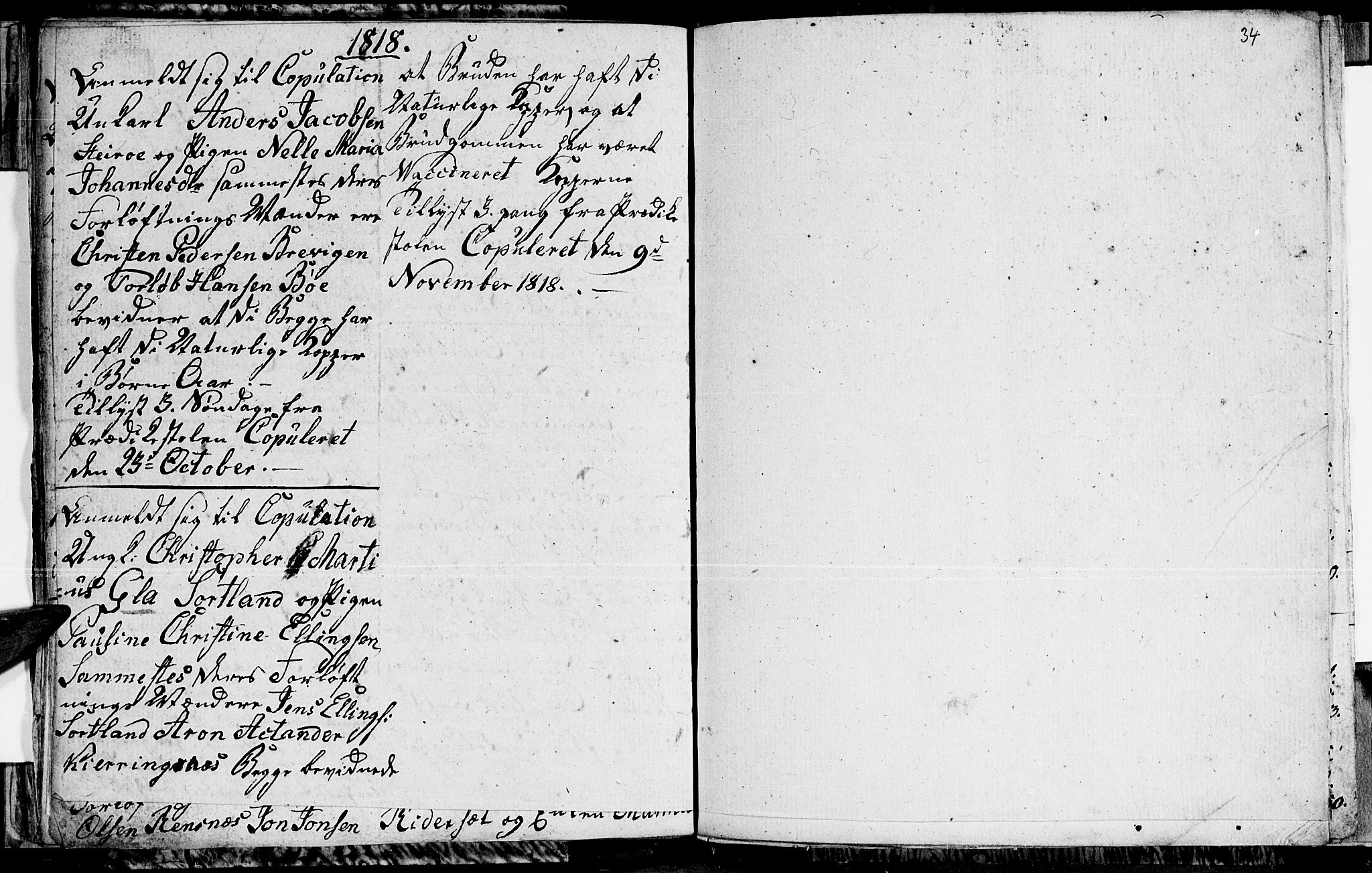 Ministerialprotokoller, klokkerbøker og fødselsregistre - Nordland, SAT/A-1459/895/L1368: Parish register (official) no. 895A03, 1812-1818, p. 34
